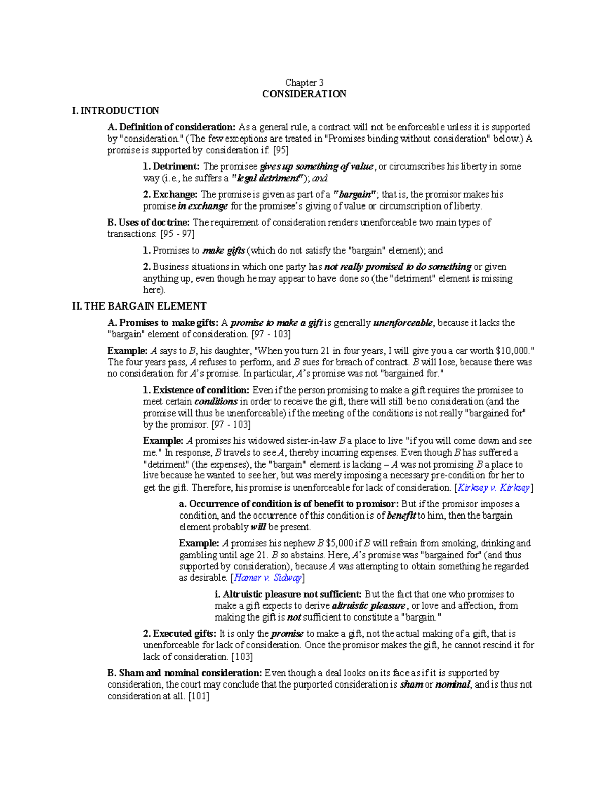 Chapter 3: Summary of Consideration in Contract Law - Studocu