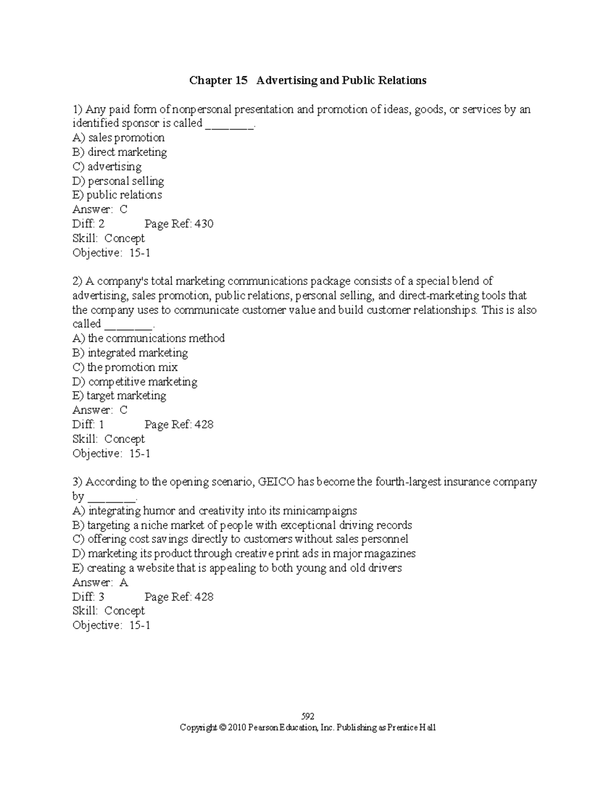 Chapter 15 - Advertising and Public Relations Overview and Key Concepts ...