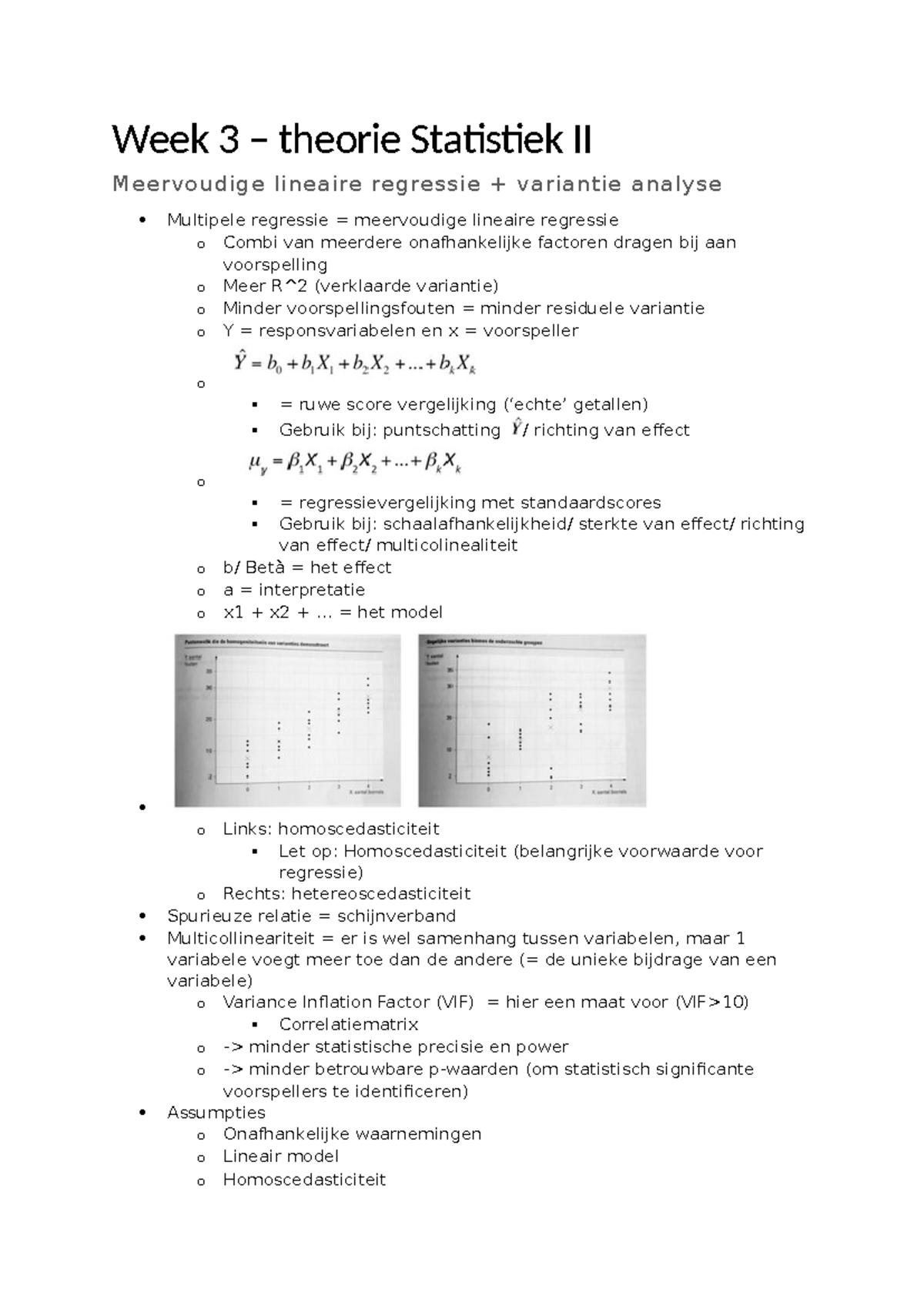 Statistiek II - Week 3 Theory: Multiple Linear Regression & ANOVA ...