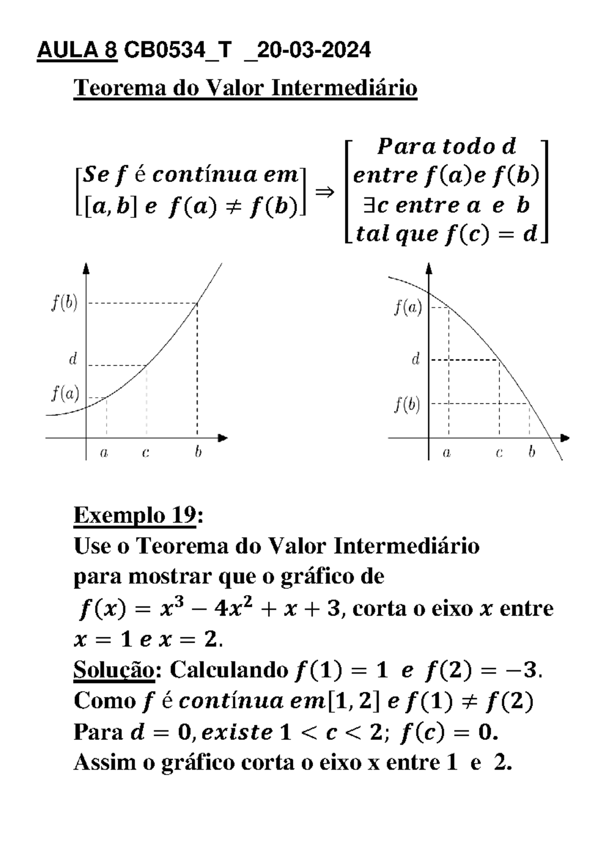 Teorema Do Valor Intermediario Mais De 50 Planilhas Teorema Do Valor