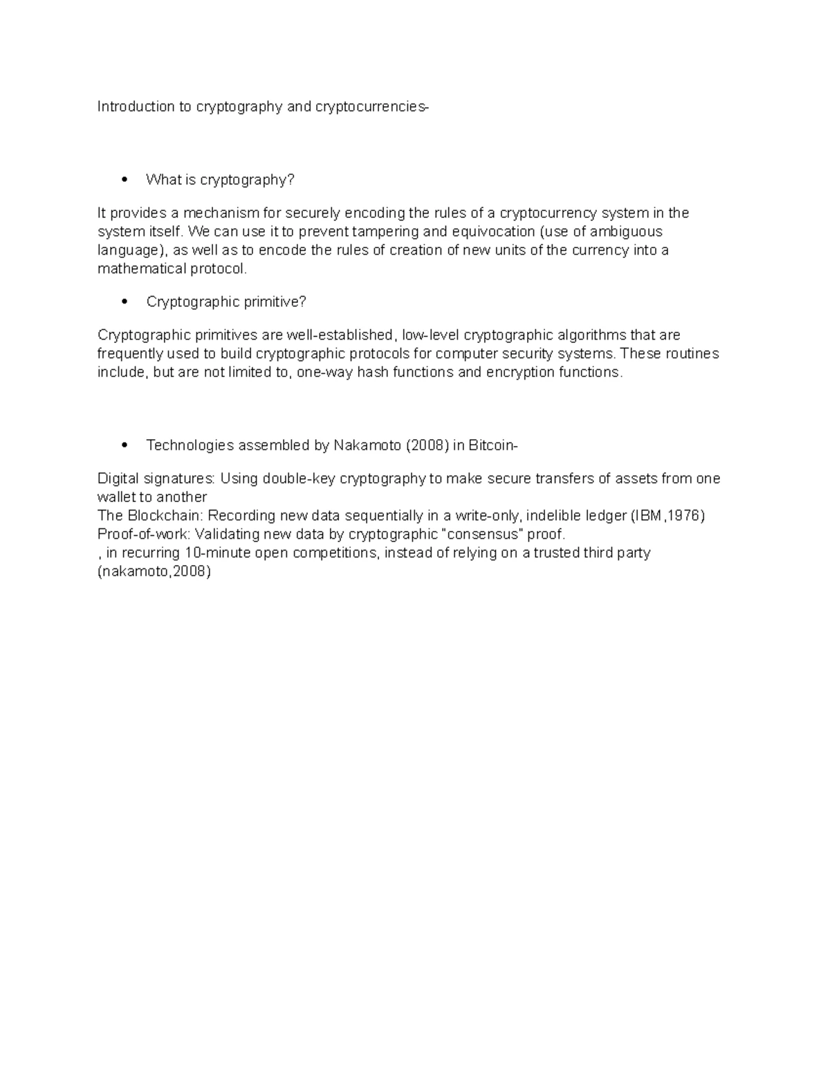 Blockchain Technology Questions: Weeks 1-6 (Course Code: [Insert Course  Code]) - Studeersnel