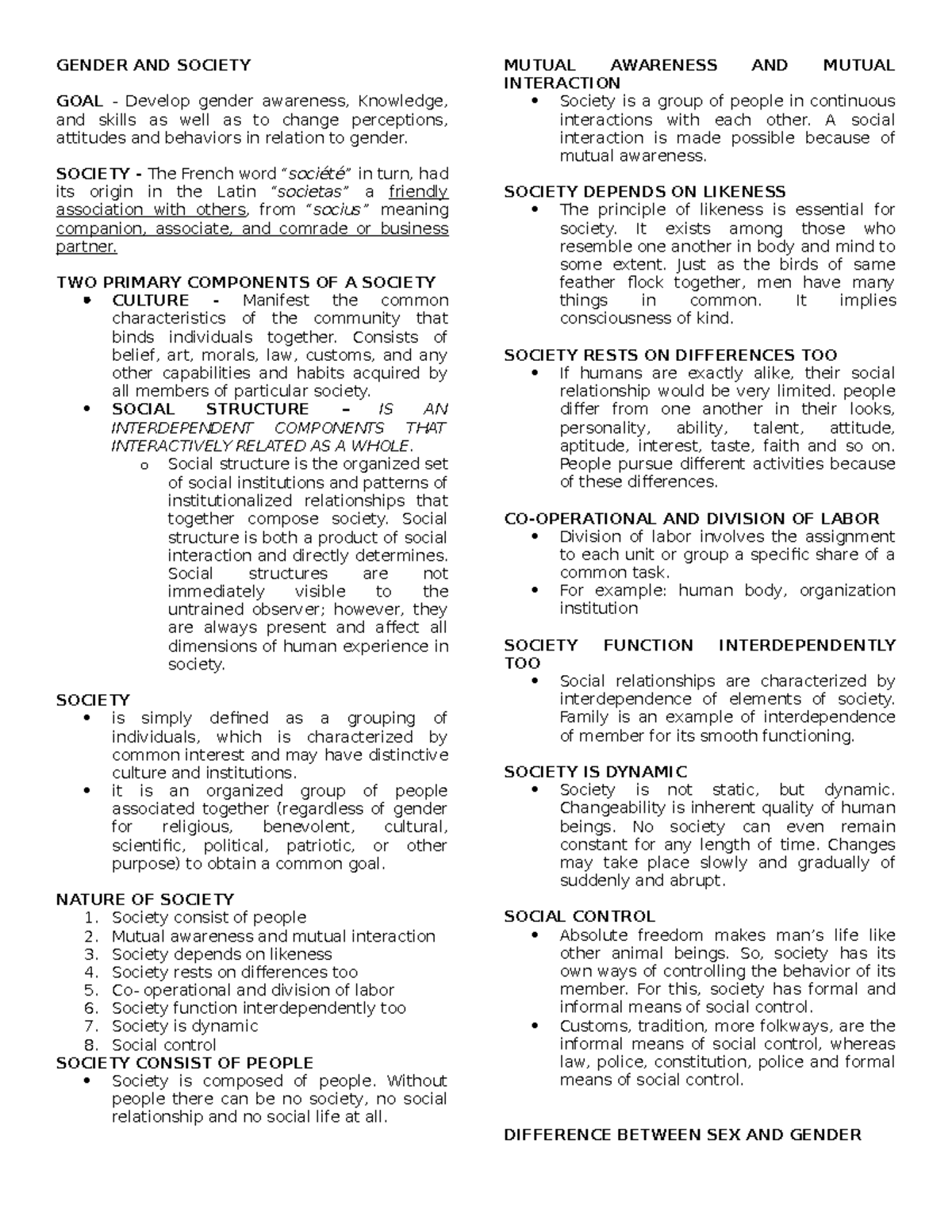 GENDER AND SOCIETY: Understanding Gender Roles and Social Dynamics ...
