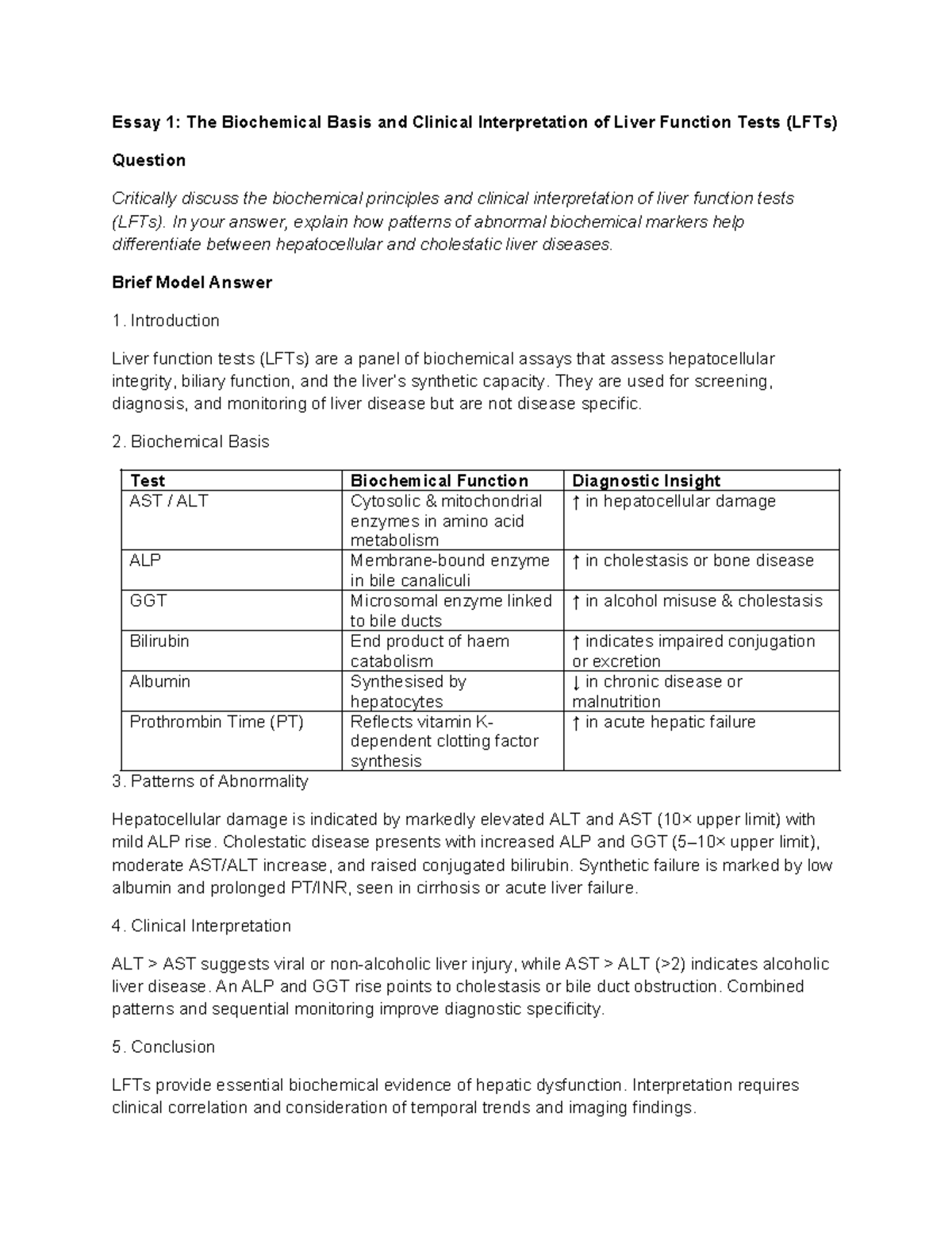Liver Disease Essay Questions & Model Answers NTU - Studocu