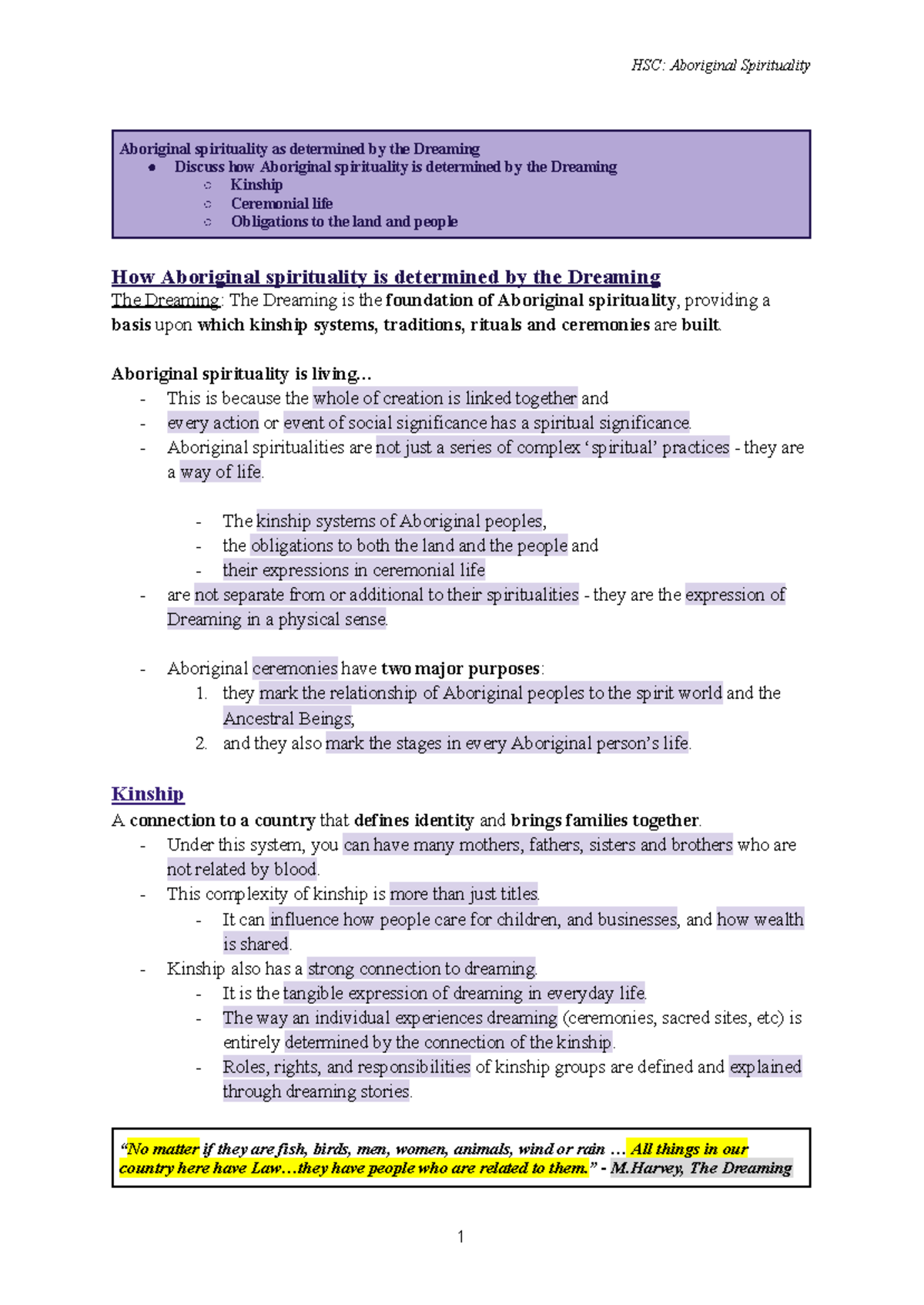 HSC Aboriginal Spirituality: Understanding the Dreaming and Its Impact ...