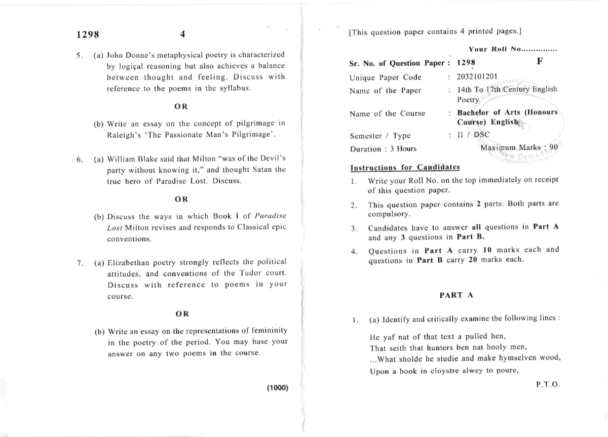 203210t203 Exam Questions: 18th Century Literature - Paper 1350 ...