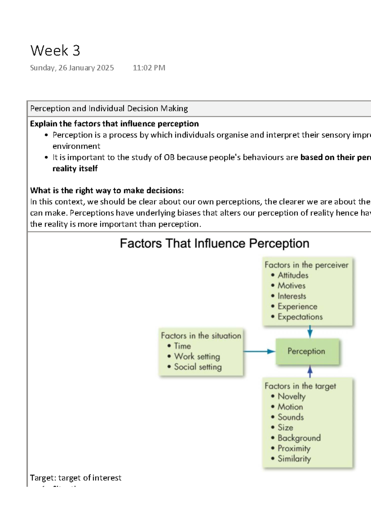 MPW WEEK 3 NOTES - Perception and Individual Decision Making Explain ...