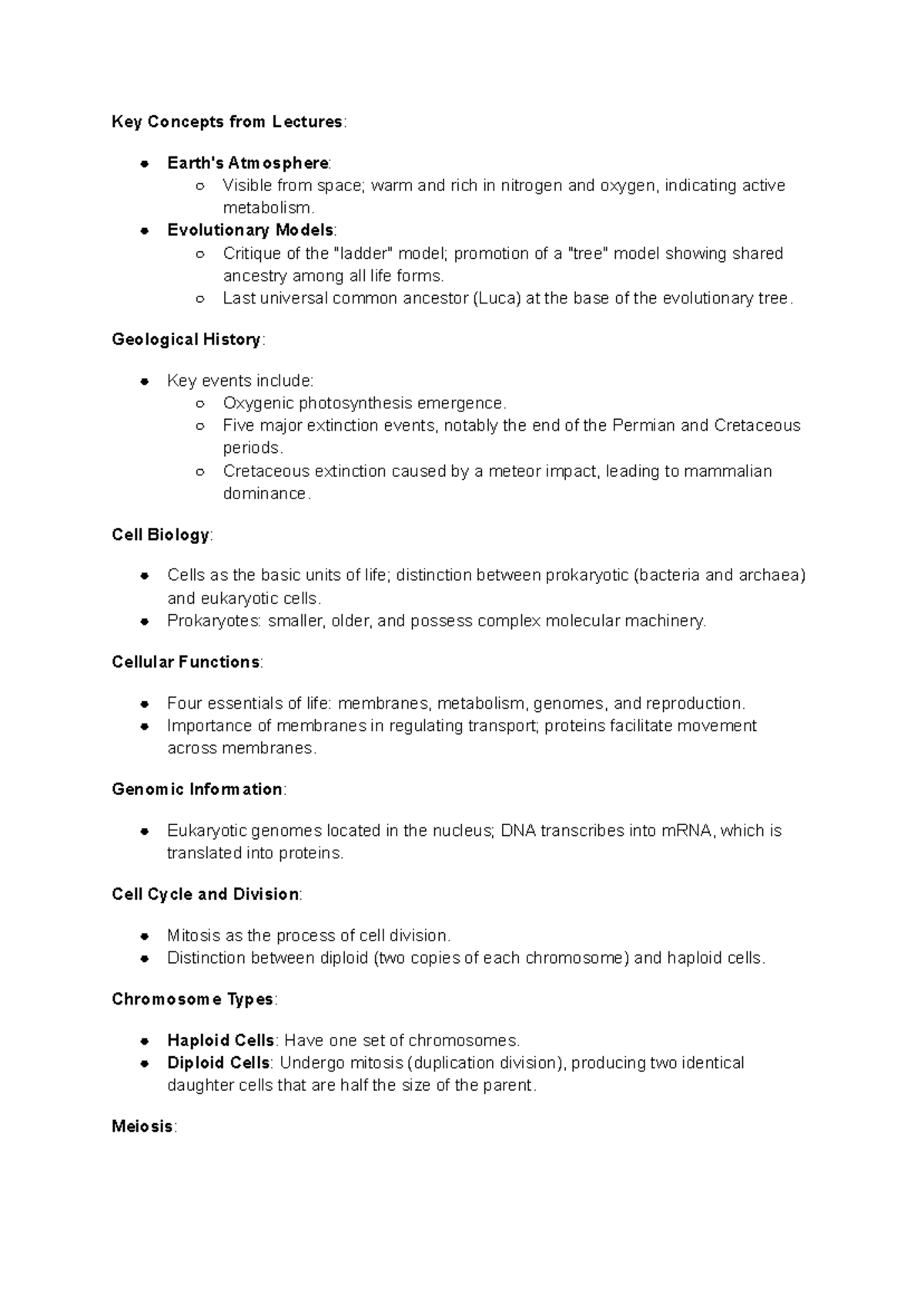 BISC 102 Midterm Exam Study Guide: Key Concepts and Topics - Studocu