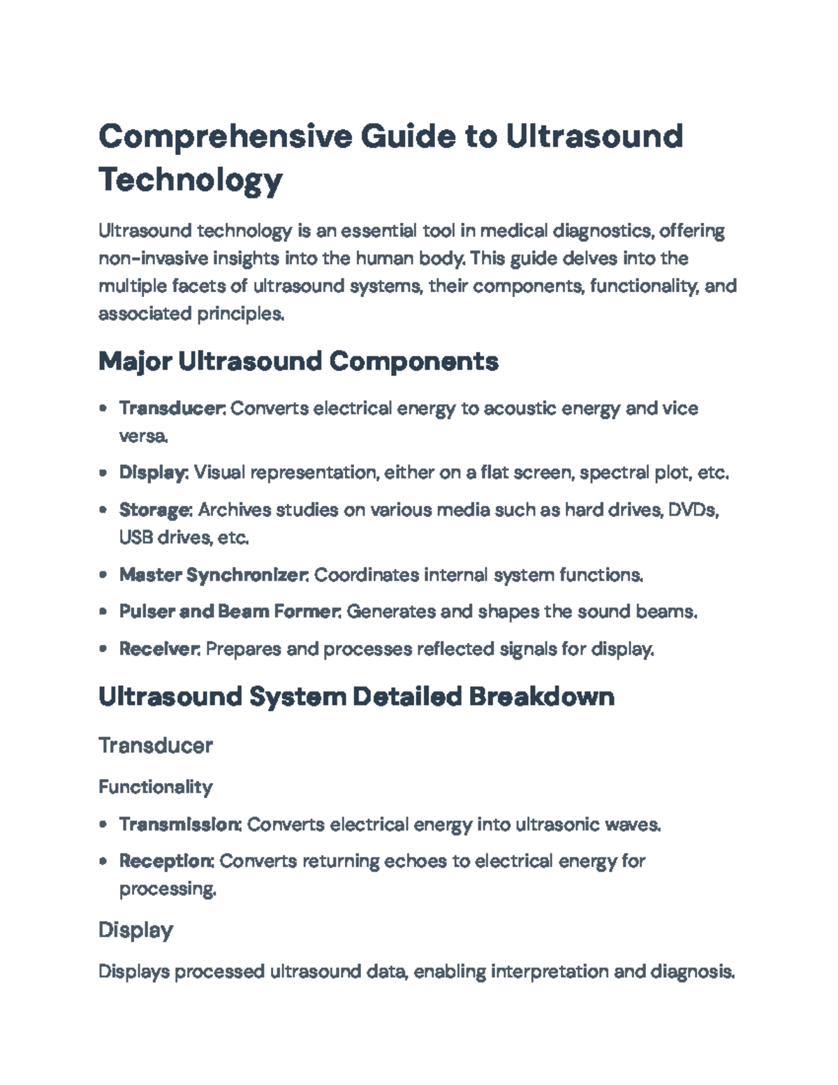 Comprehensive Guide to Ultrasound Technology Principles and ...