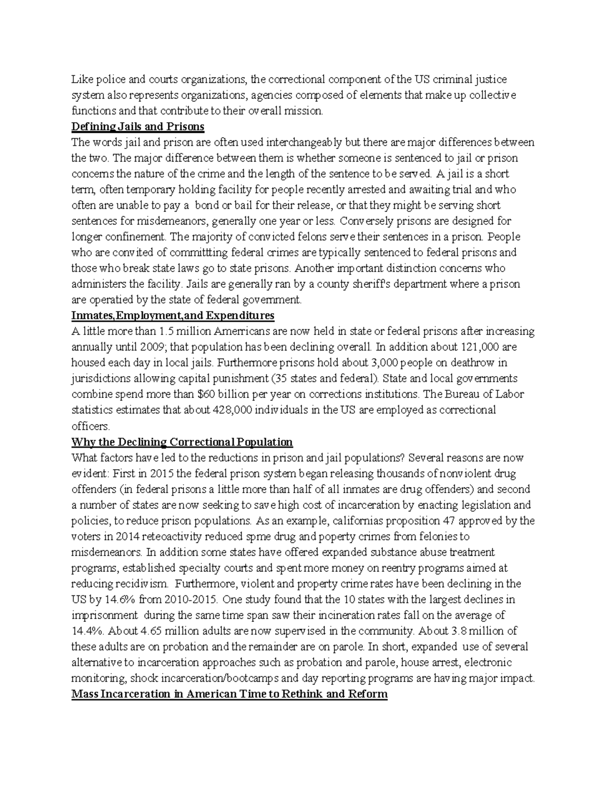 Understanding Correctional Organizations in the US Criminal Justice ...