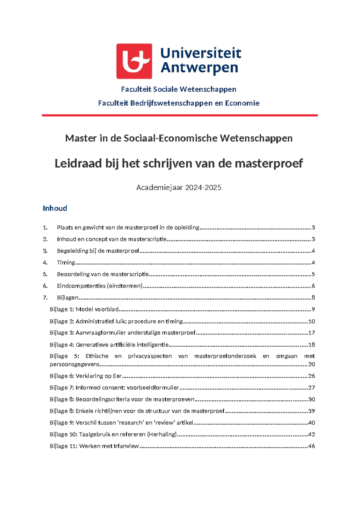 Leidraad voor de Masterproef SEW 2024-2025: Schrijf- en ...