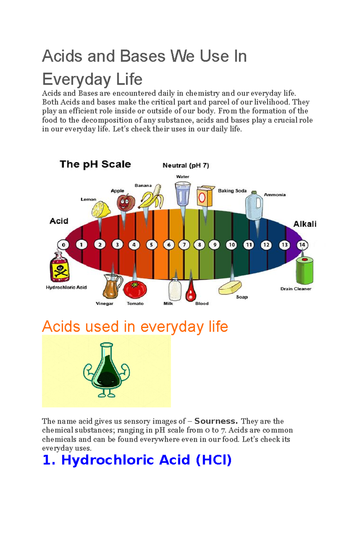 Acid Base Examples Everyday Life