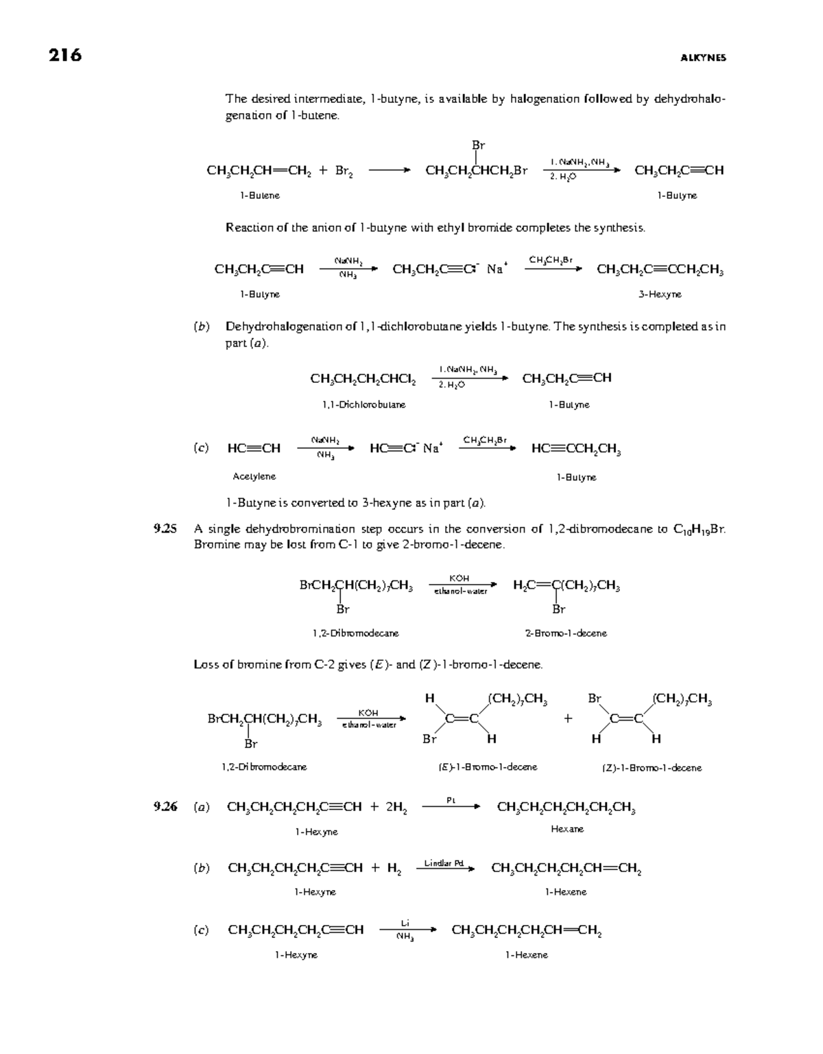 216 Organic Chemistry: ALKYNES Synthesis & Reactions (Solution Manual ...
