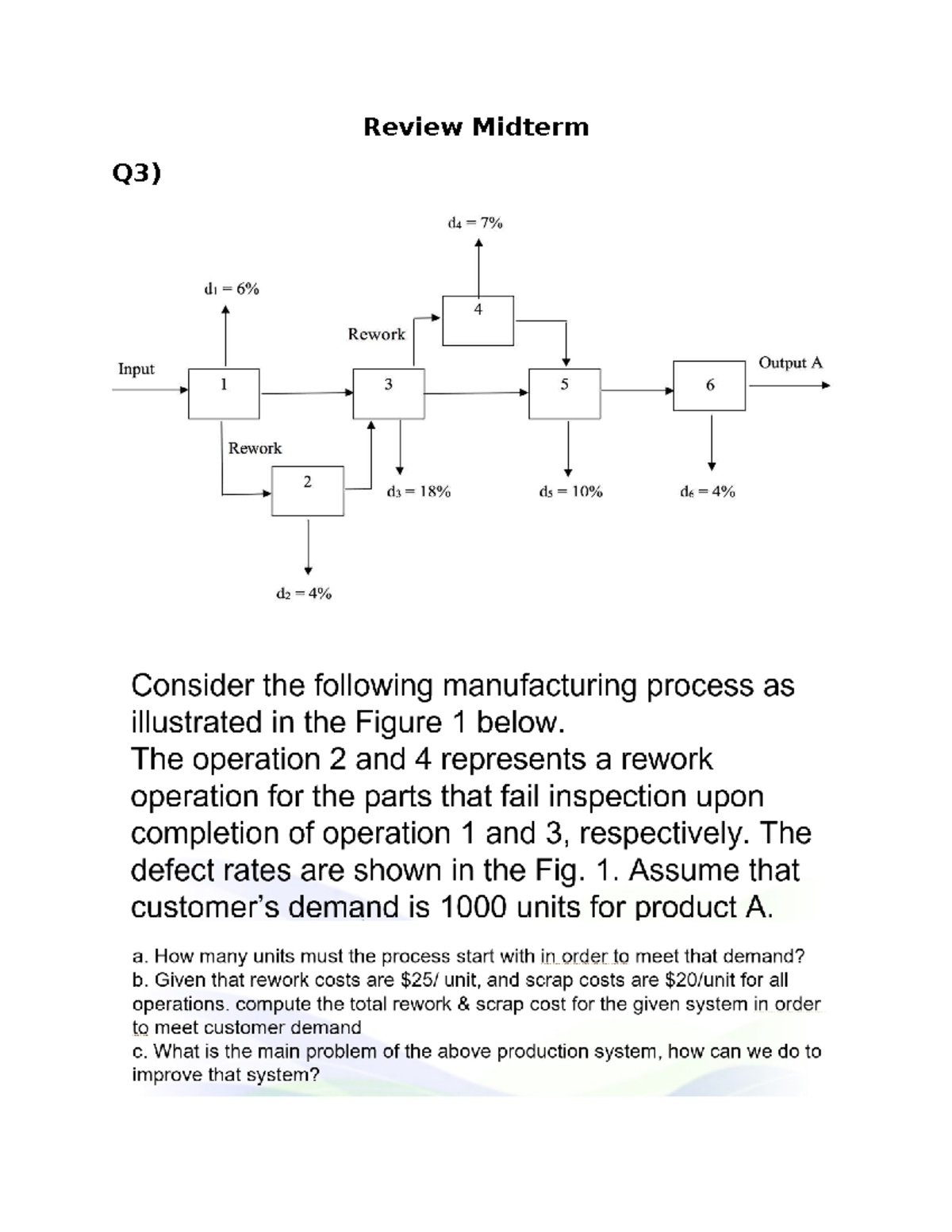Review Midterm - Production System Analysis and Improvements - Studocu