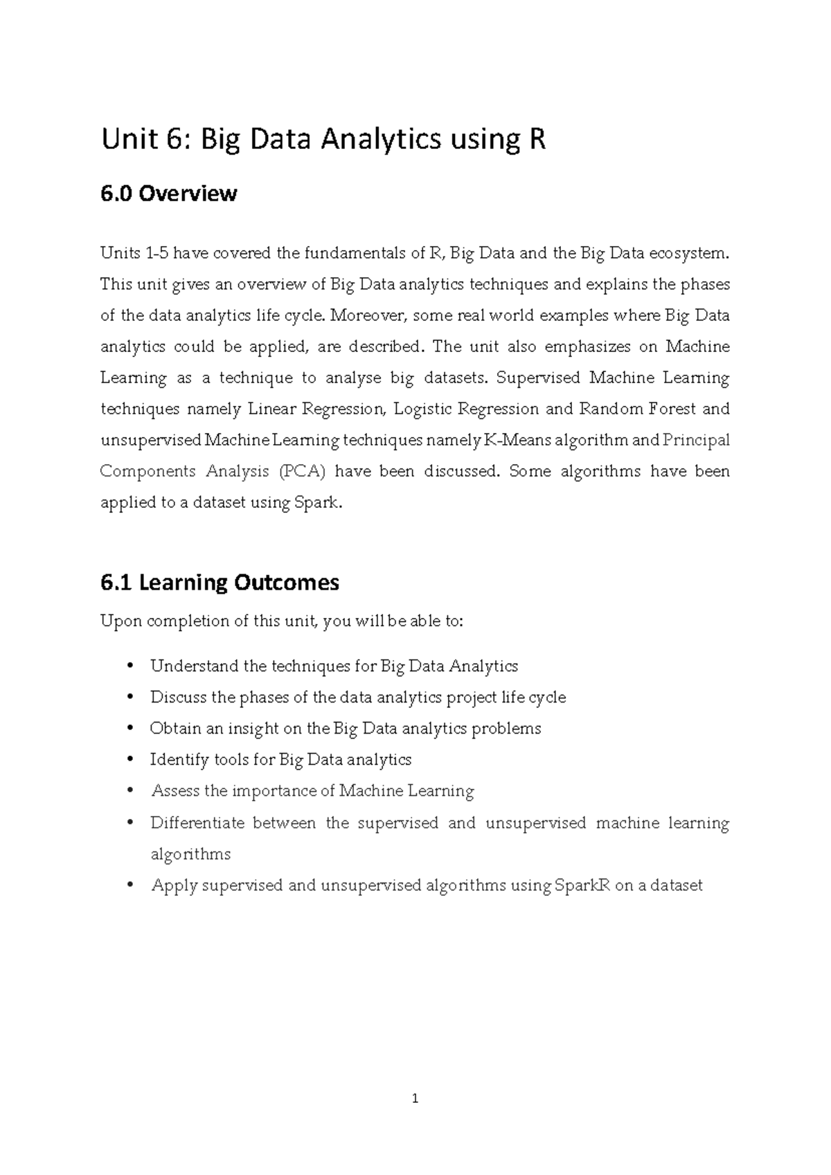 Unit 6 - Big Data Analytics - 28 - Unit 6: Big Data Analytics using R 6 ...