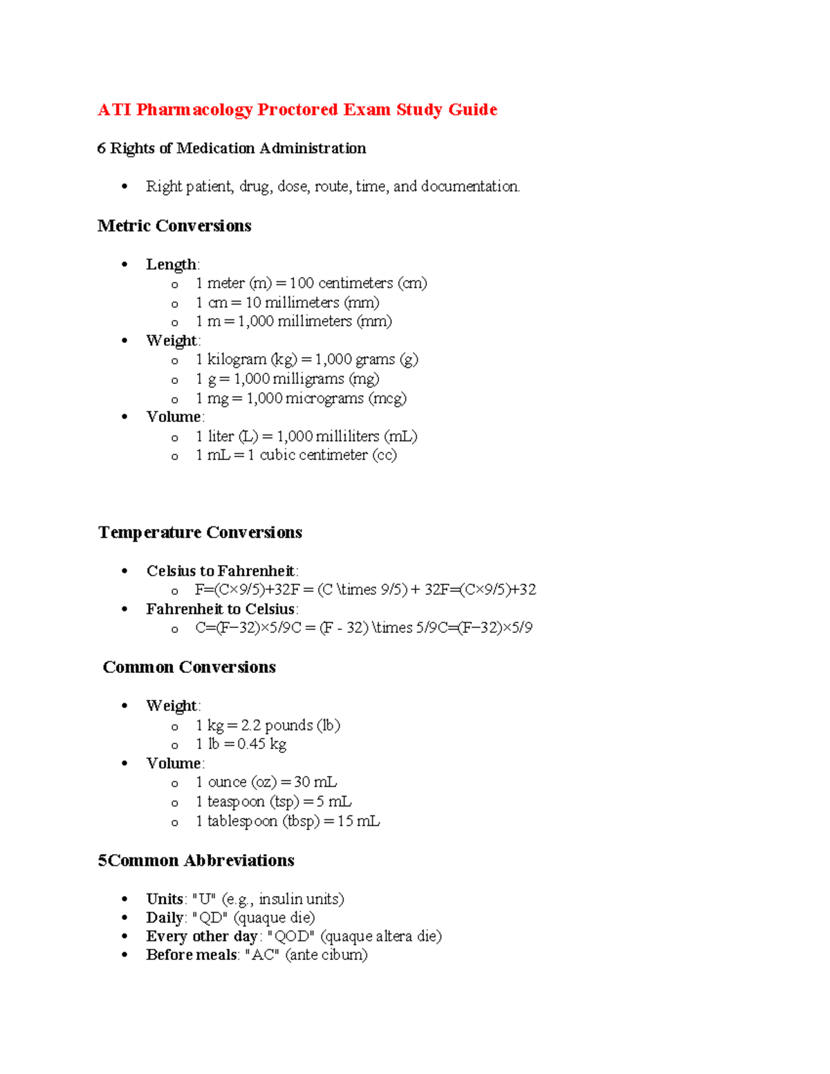 ATI Pharmacology Proctored Exam Comprehensive Study Guide - Studocu