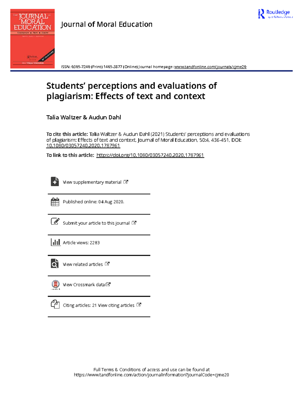 DOC-20250518-WA0004 - Summary of Student Perceptions on Plagiarism ...
