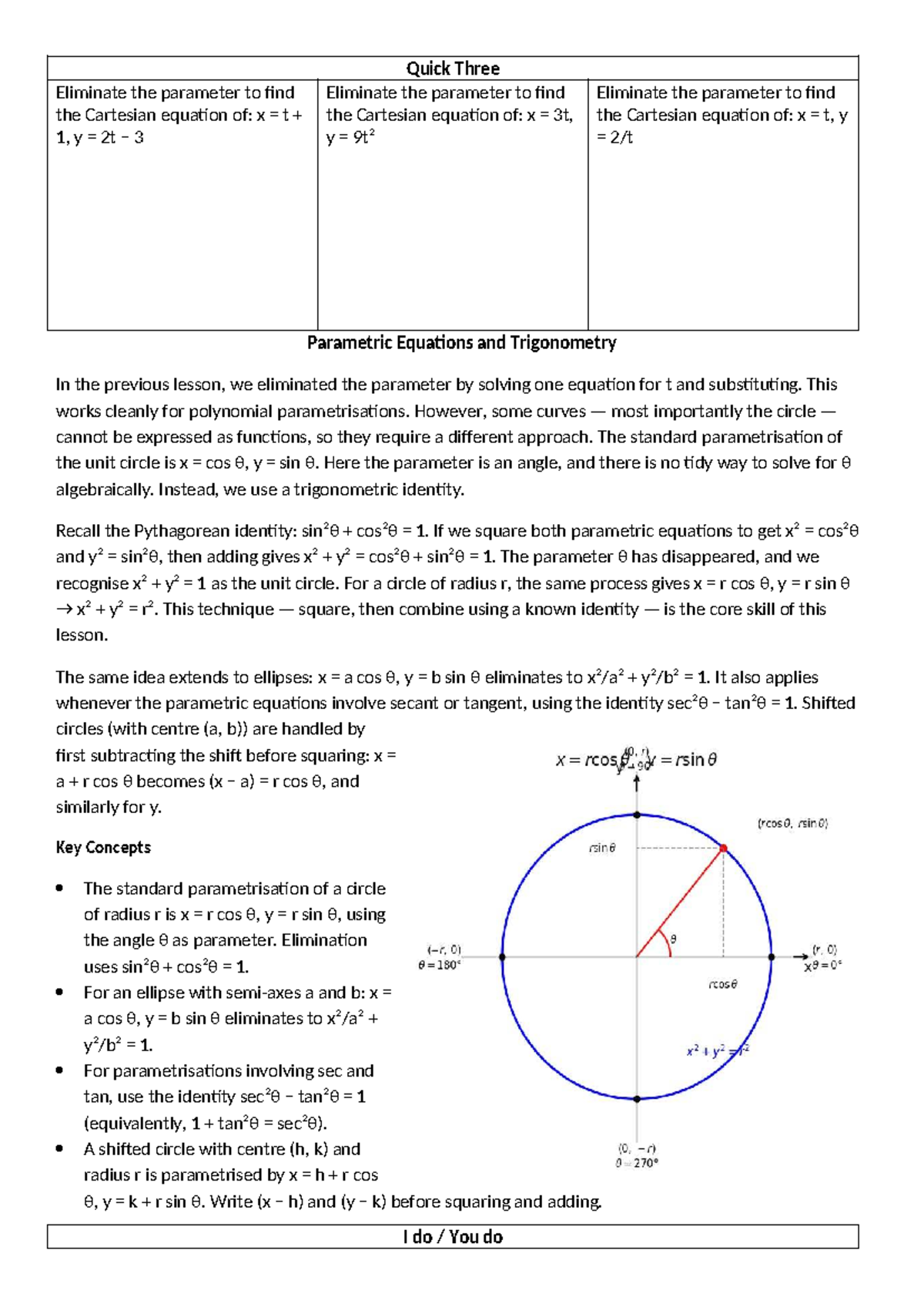 Lesson 7: Parametric Equations & Trigonometry (Updated) - Studocu