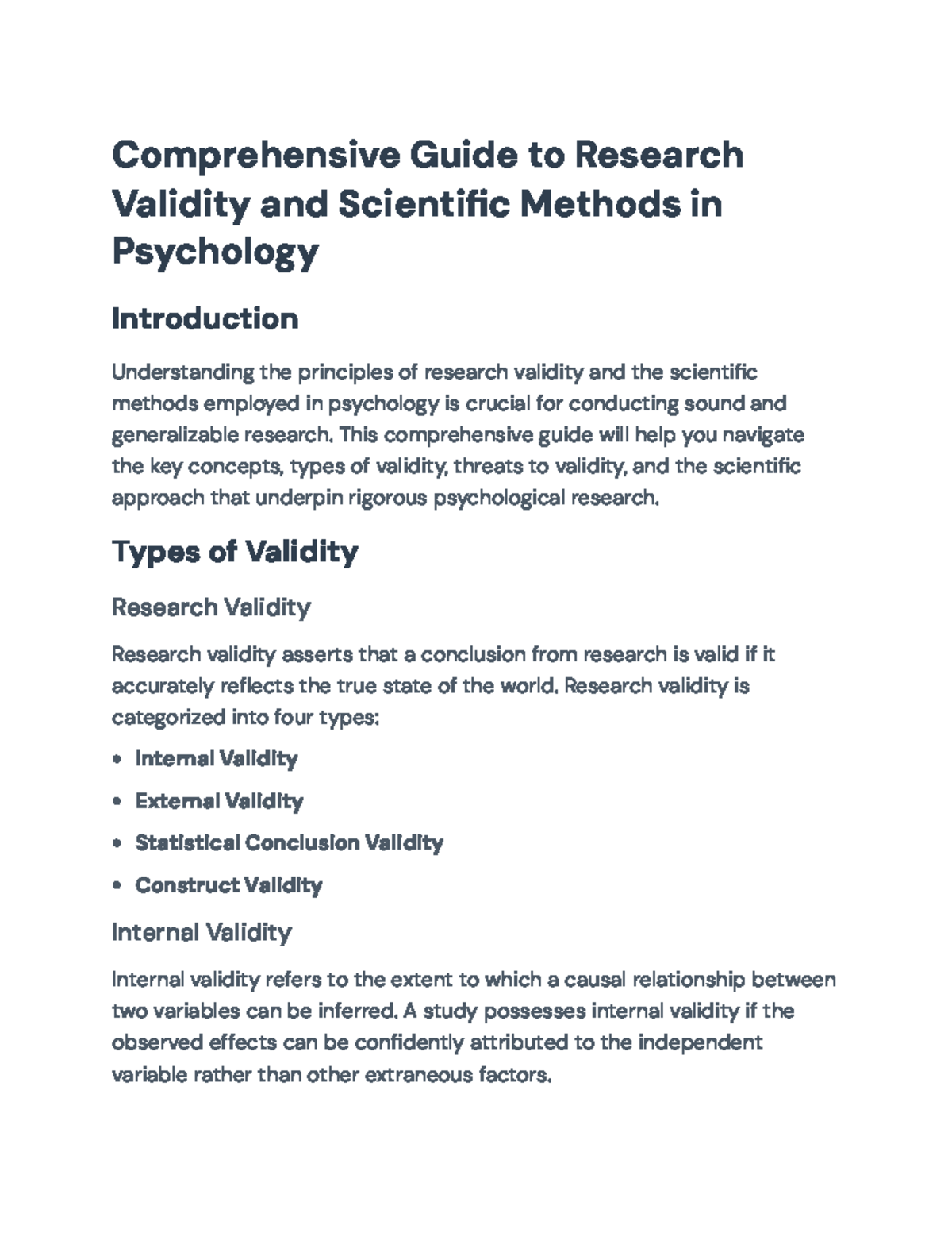 Psychology 101: Guide to Research Validity & Scientific Methods - Studocu