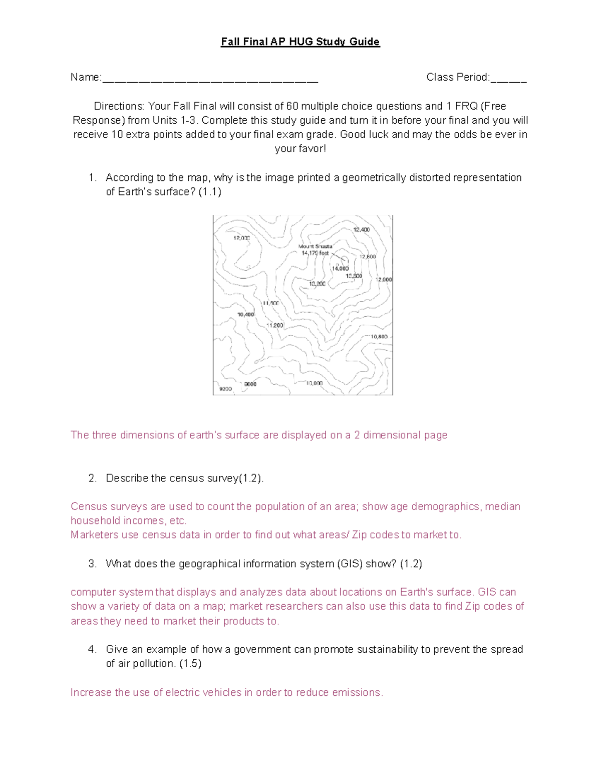 Fall 2023 Final Exam Study Guide Answer Key for Units 1-3 - Studocu