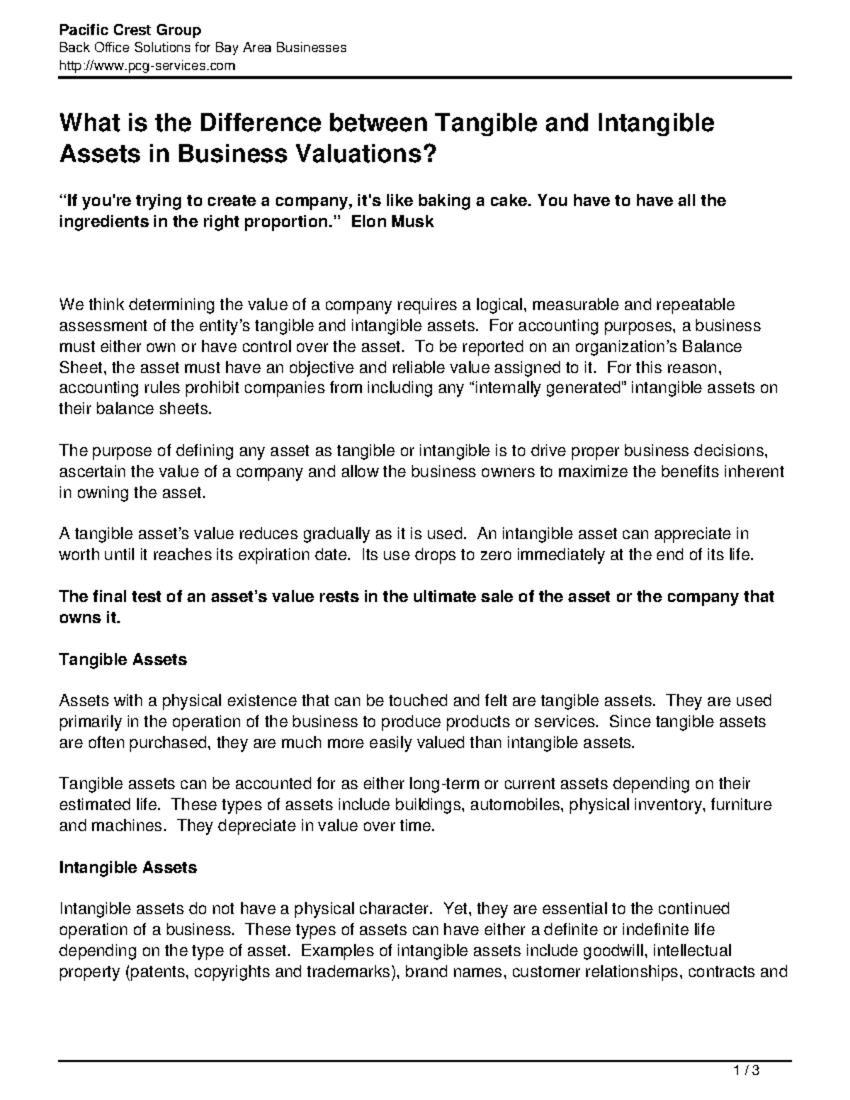 Difference Between Tangible & Intangible Assets in Business Valuations ...