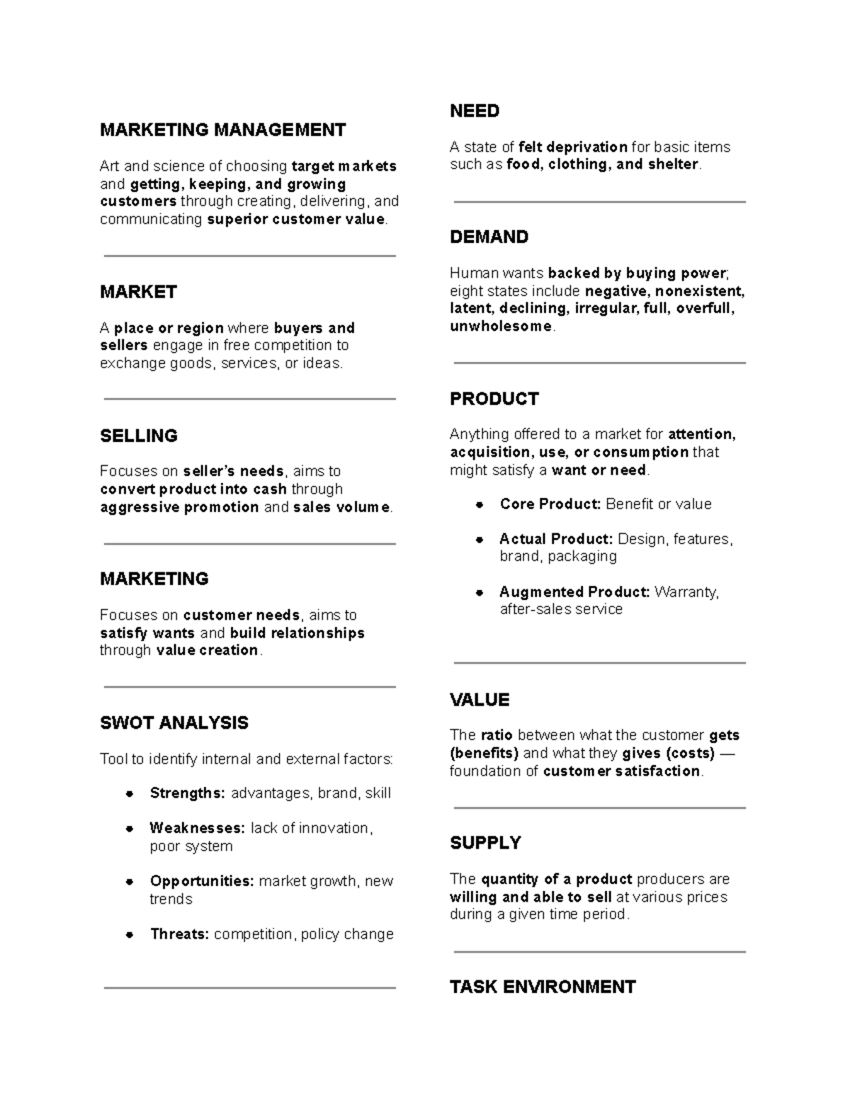 MARKETING MANAGEMENT: Key Concepts and Strategies for Success - Studocu