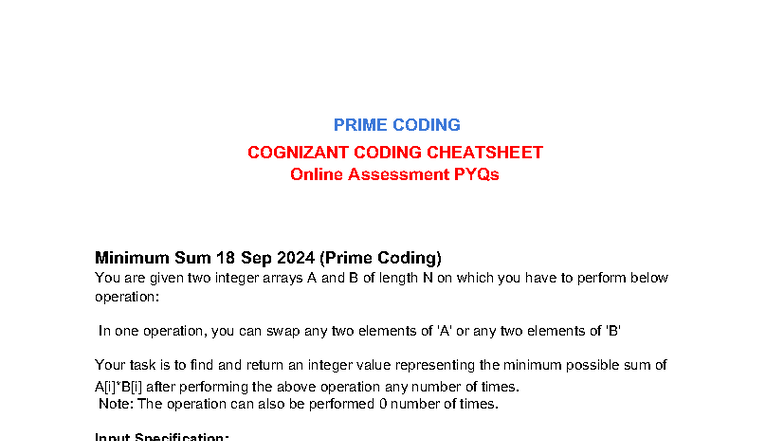 SQL PYQs Cheatsheet for Prime Coding Assessment - 18 Sep 2024 - Studocu
