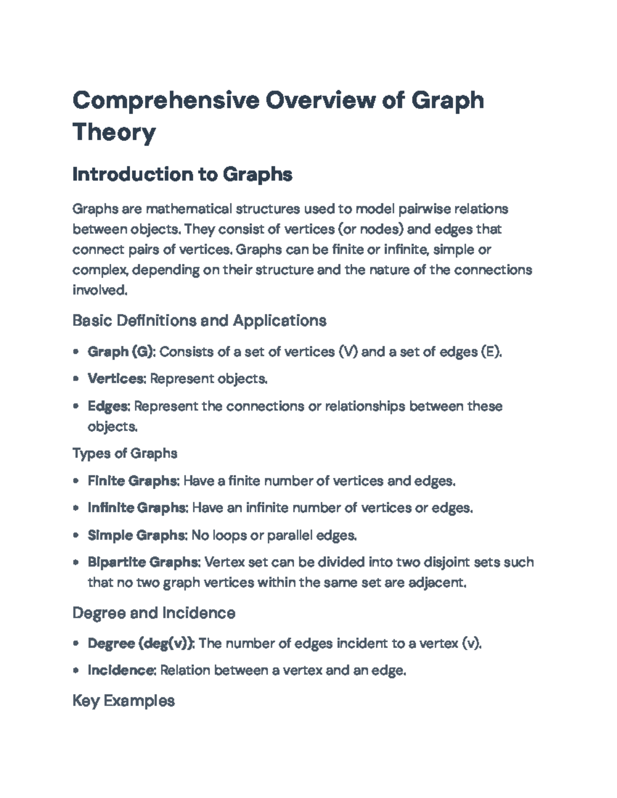 Comprehensive Overview of Graph Theory and Applications (MATH101 ...