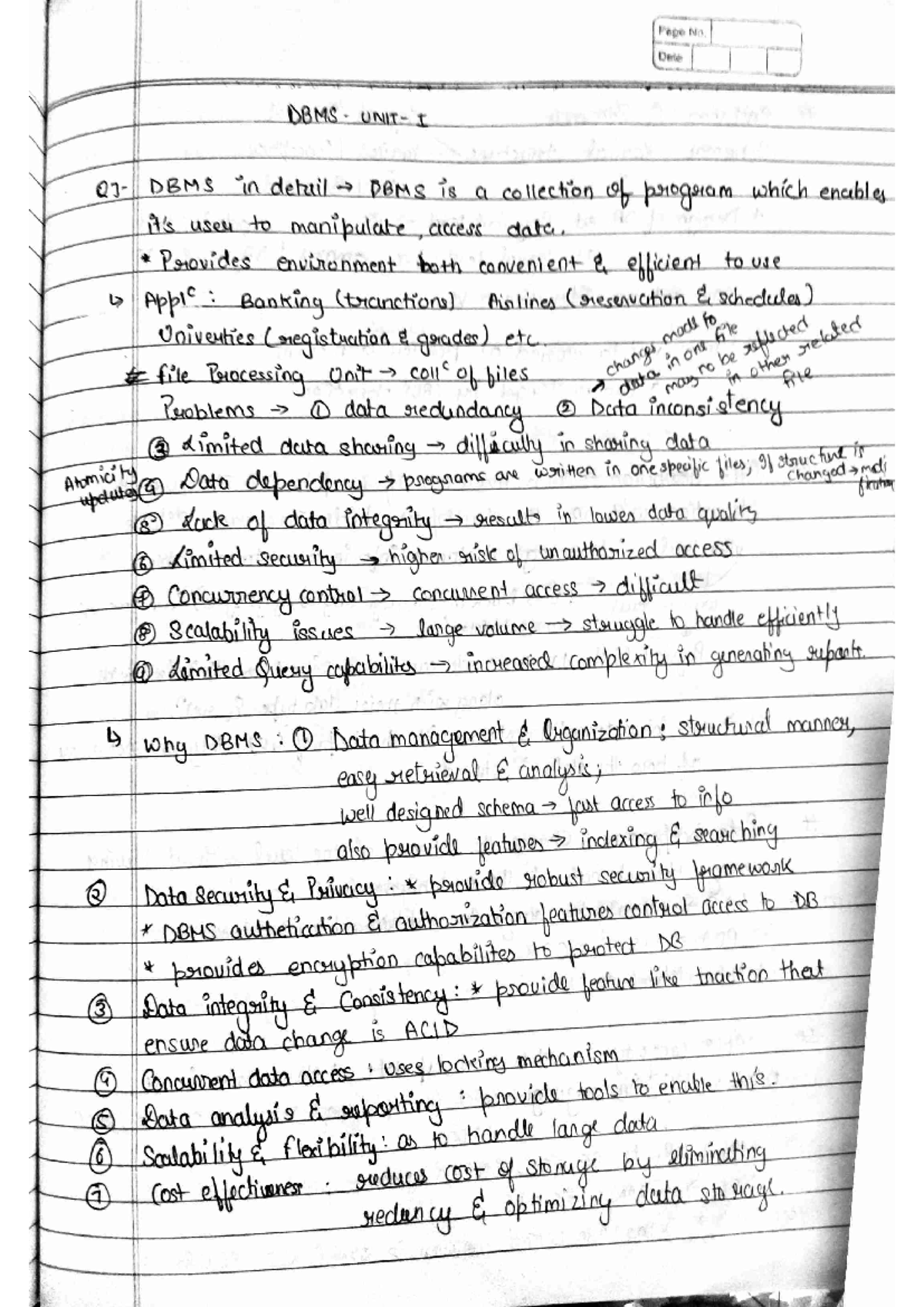 DBMS Unit 1 - Important Topics Overview and Key Concepts - Studocu