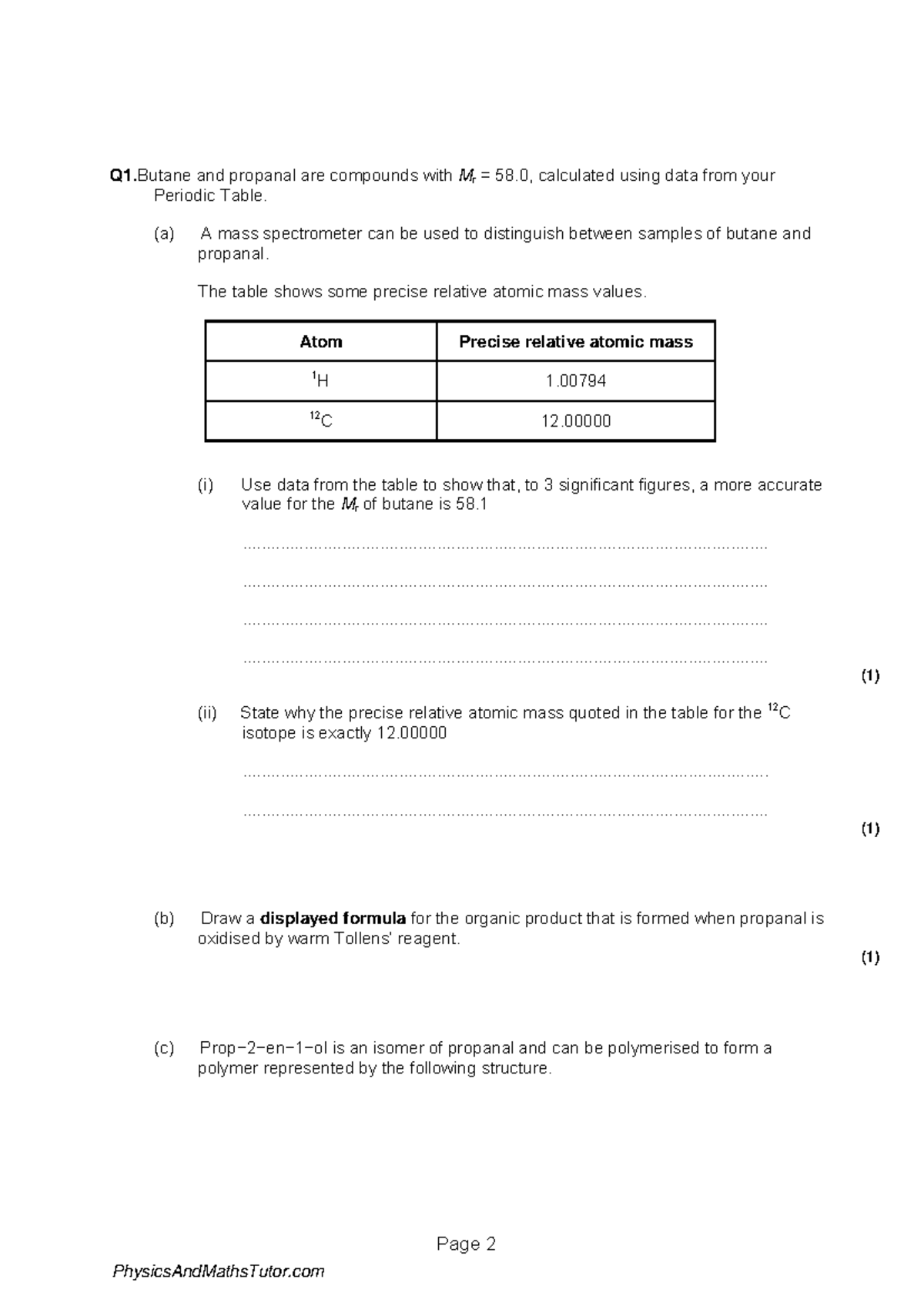 Mass Spectrometry 1 Revision Notes QP 2024-02-29 - Studocu