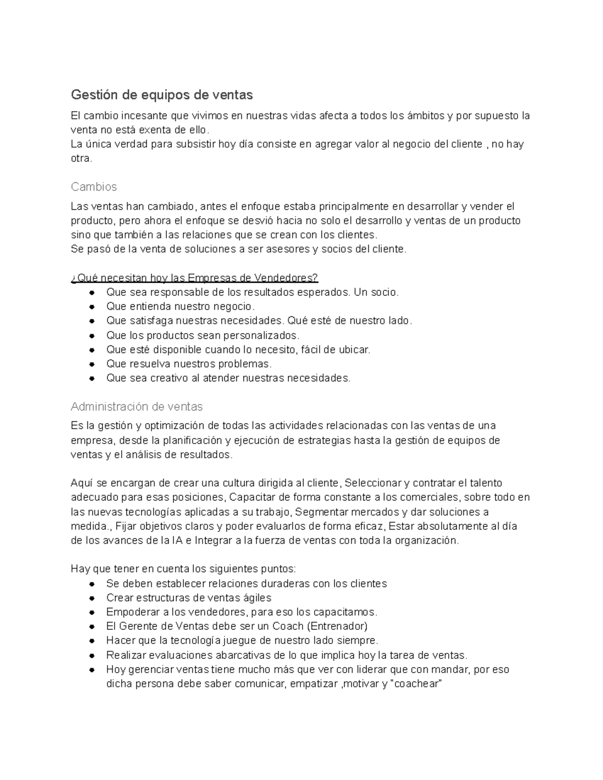 Parcial de Gestión de Equipos de Ventas - Análisis y Estrategias - Studocu