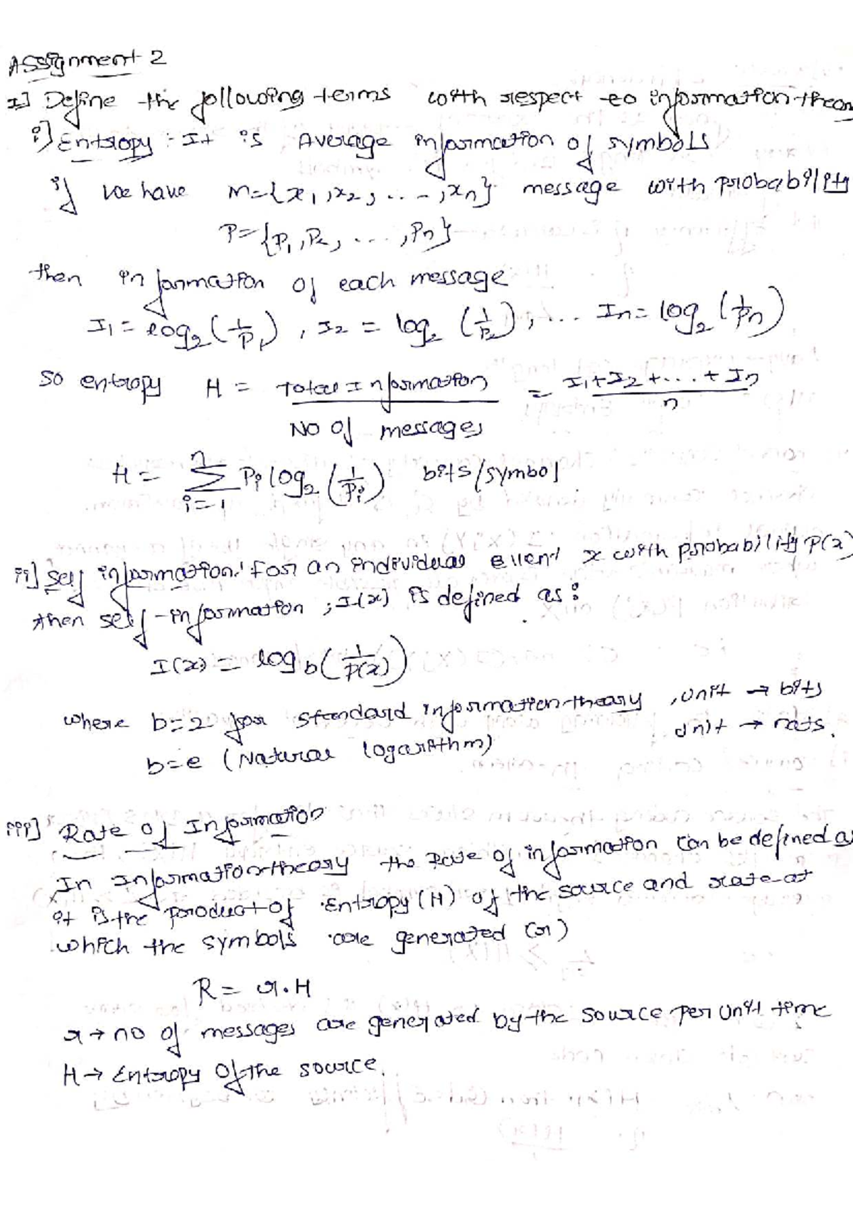 Assignment 2 DC - Information Theory Concepts and Applications - Studocu