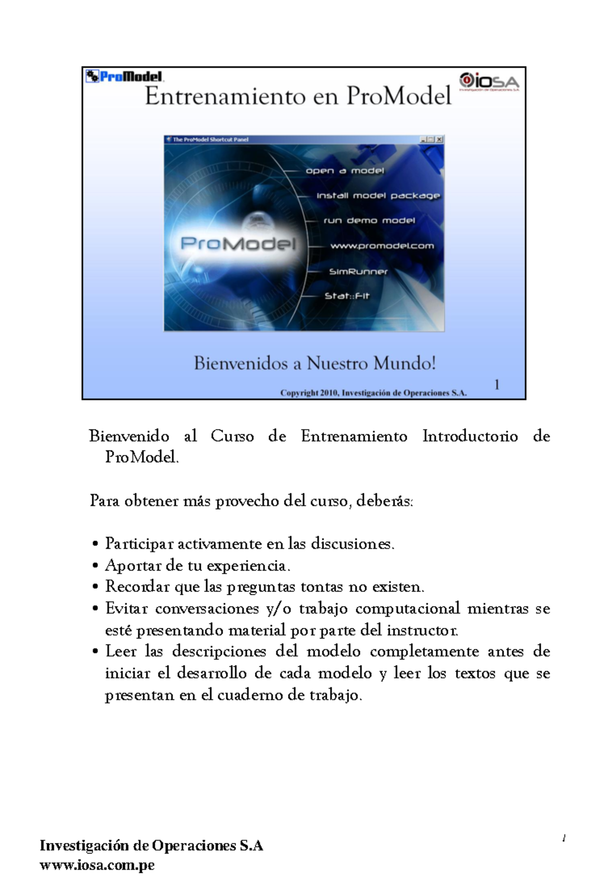 Introducción a ProModel: Entrenamiento y Simulación (Cód. MA) - Document Preview