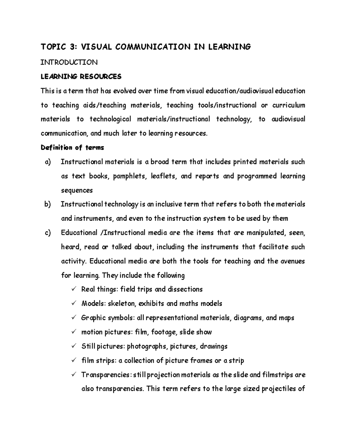 Topic 3: Visual Communication in Learning - Revision Notes for Exams ...