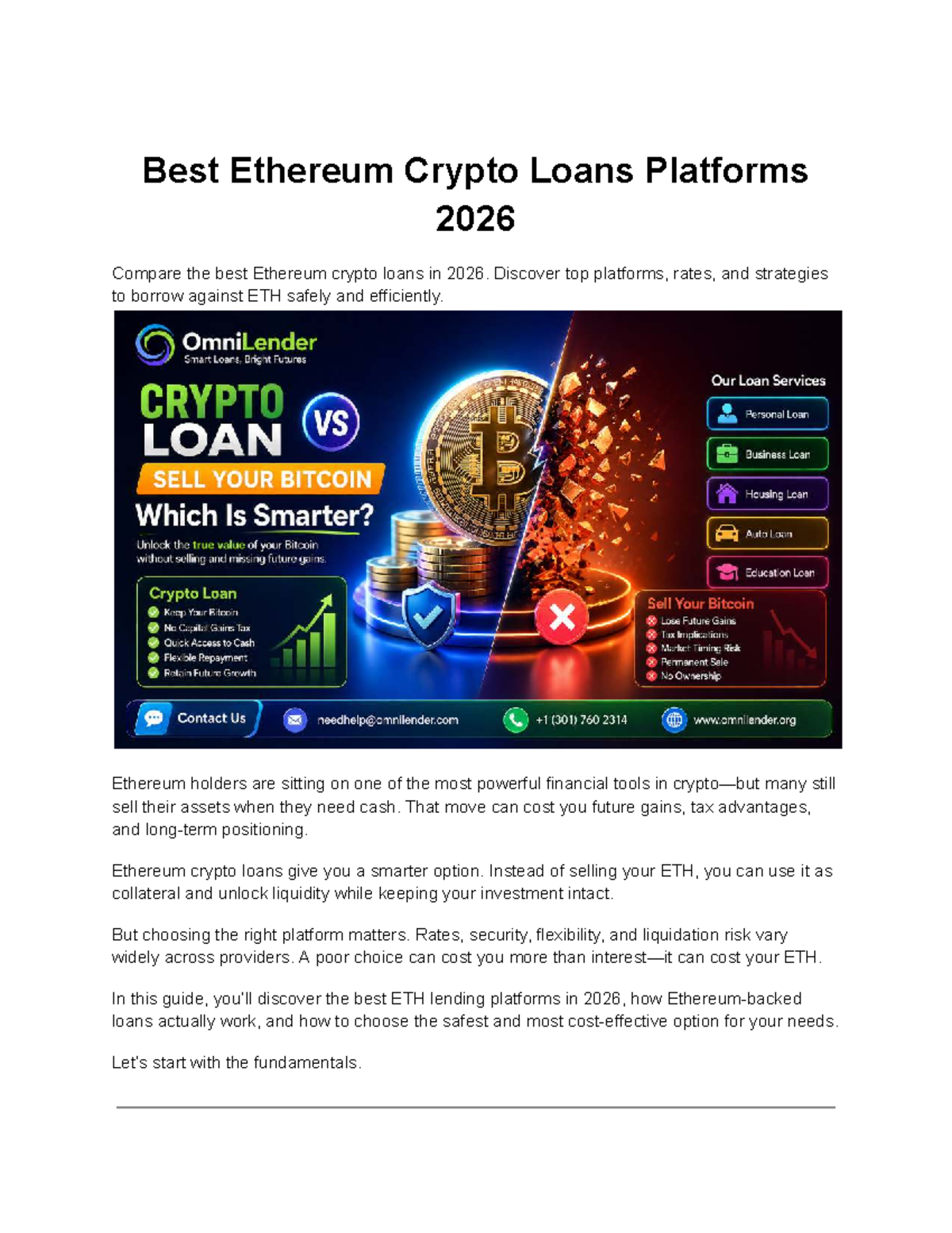 Top Ethereum Crypto Loan Platforms 2026: A Comprehensive Guide - Studocu
