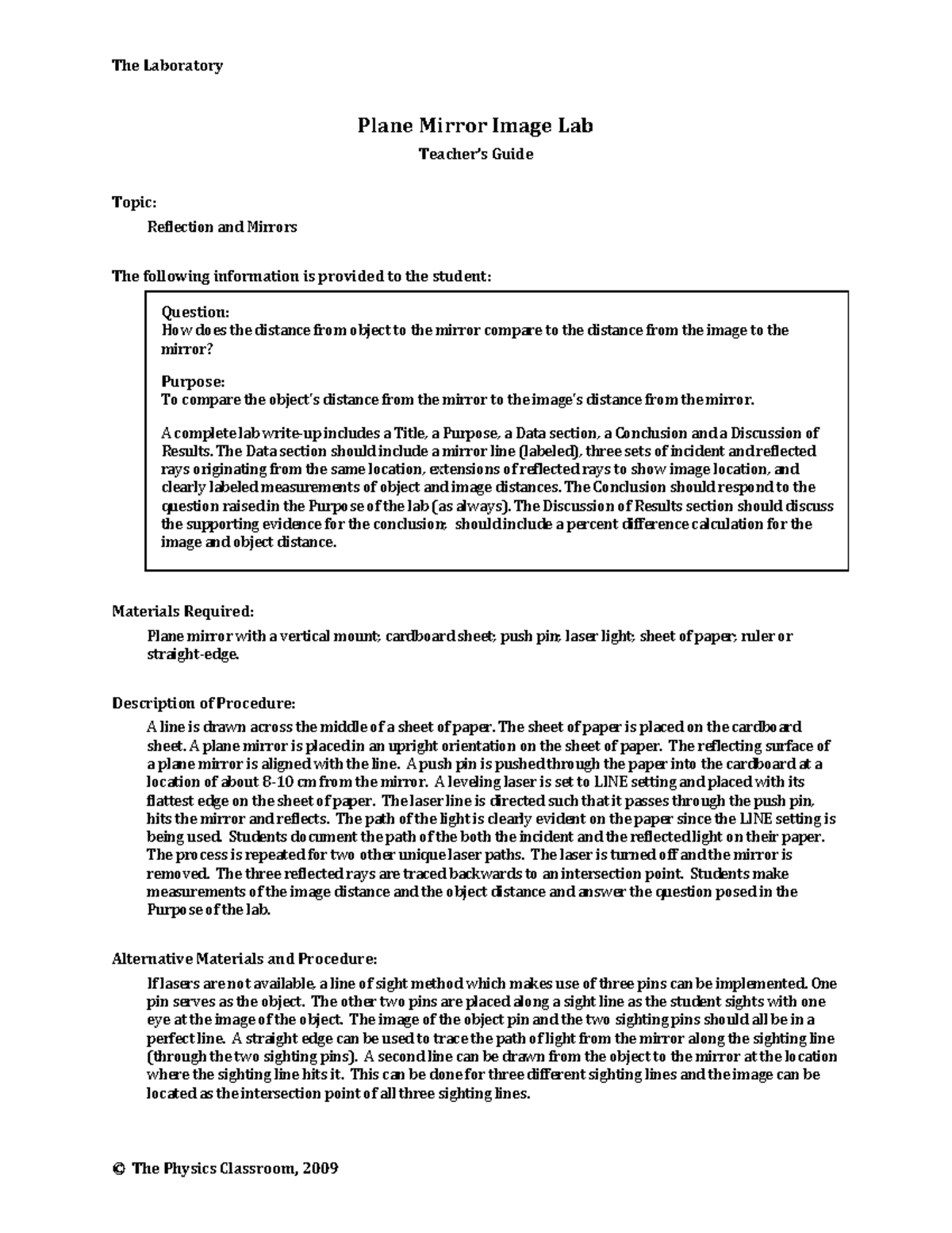 RM2tg - Phy 108 - The Laboratory © The Physics Classroom, 2009 Plane ...