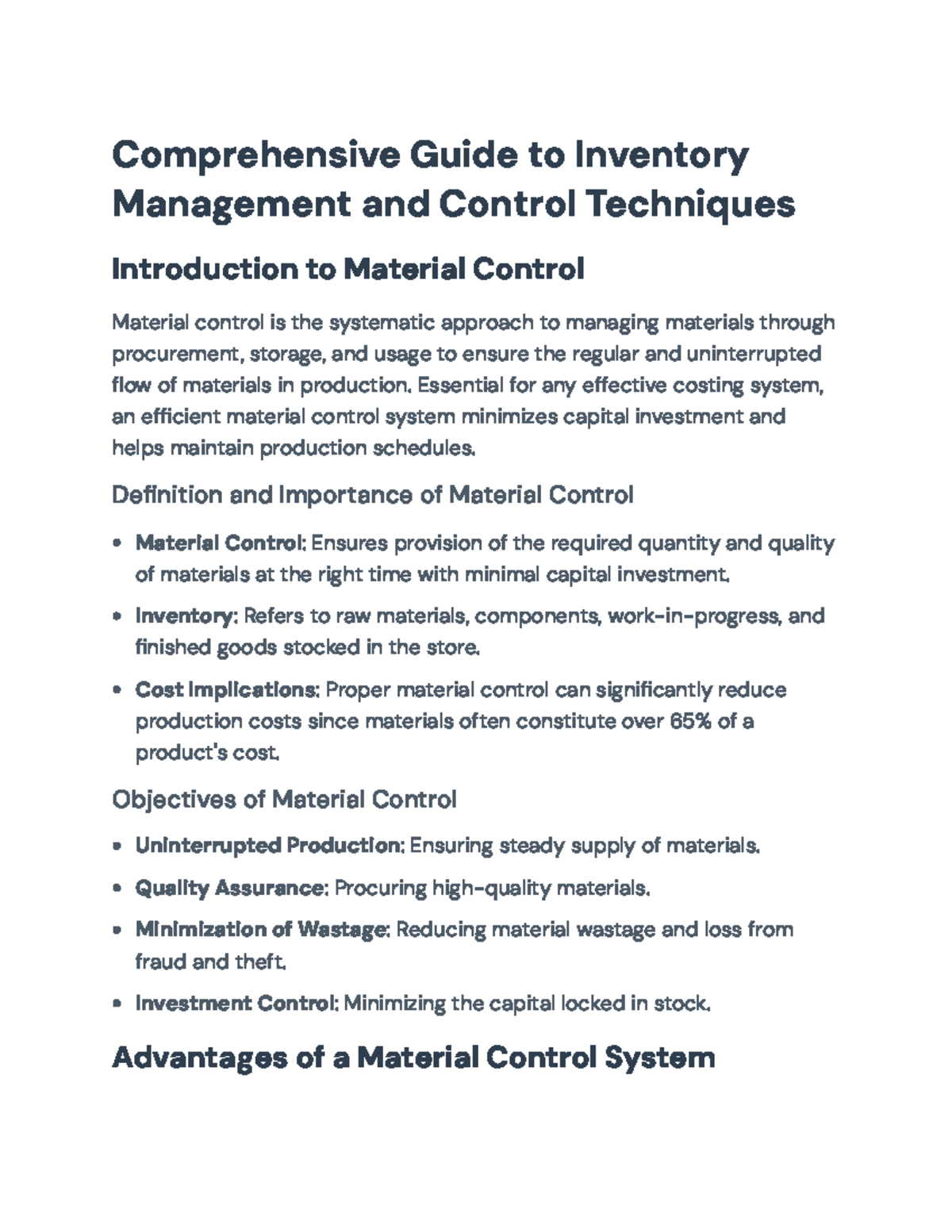 Comprehensive Guide to Inventory Management and Control Techniques ...