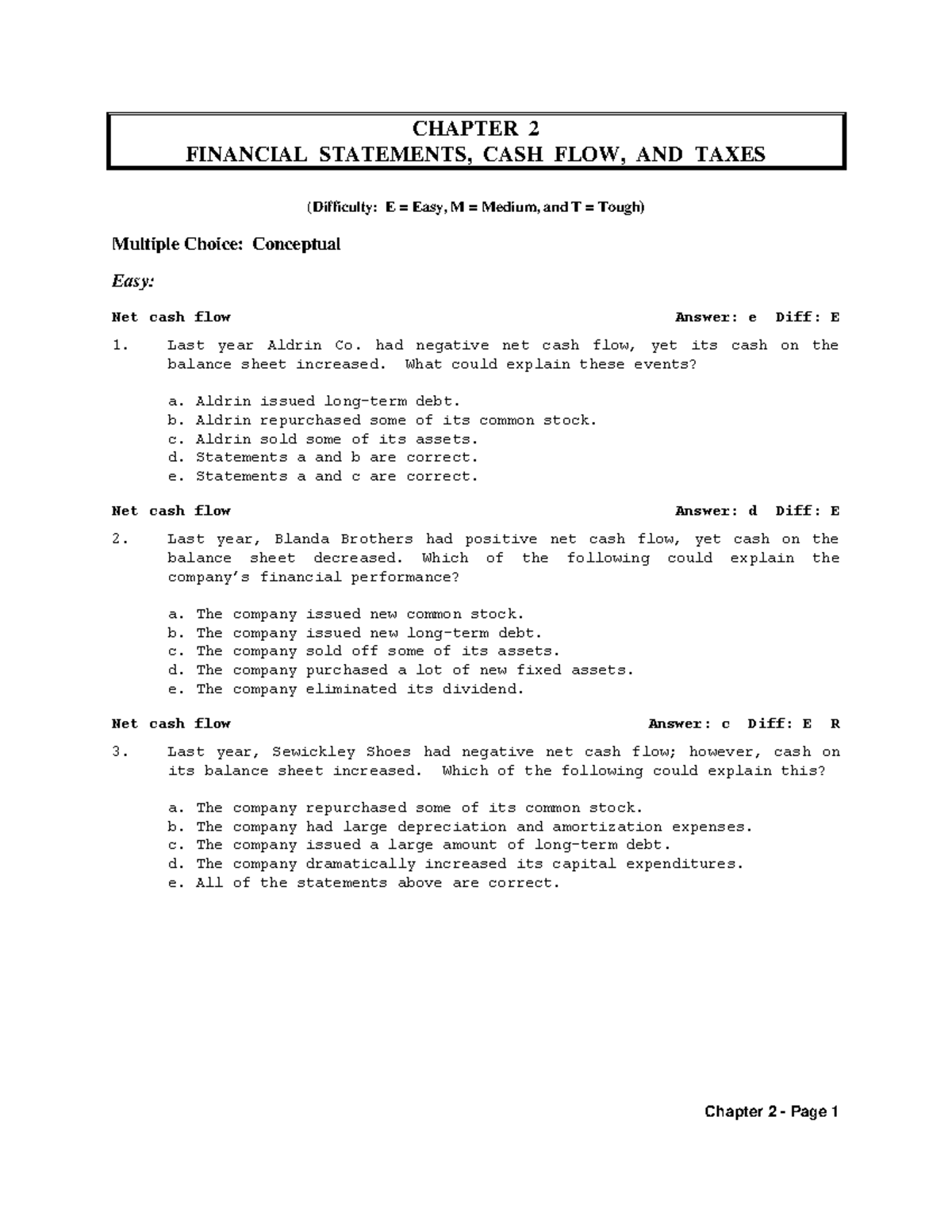 Chapter 02 FS: Understanding Cash Flows and Tax Implications - Studocu