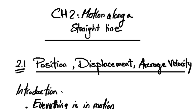 Ch2 Notes Chahrour - fvfdfvf - CH 2 Motion along a straight line ...