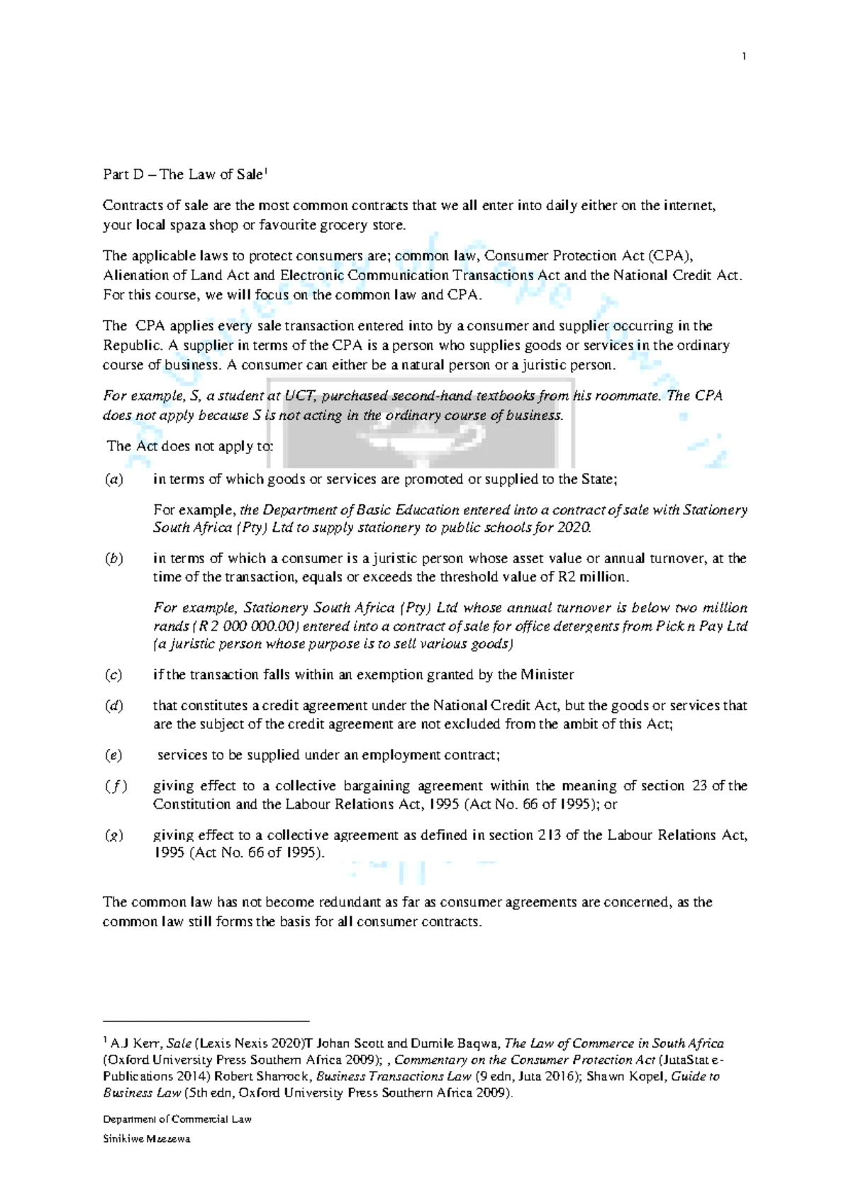 Part B Notes - Financial Planning & Law of Marriage in South Africa ...