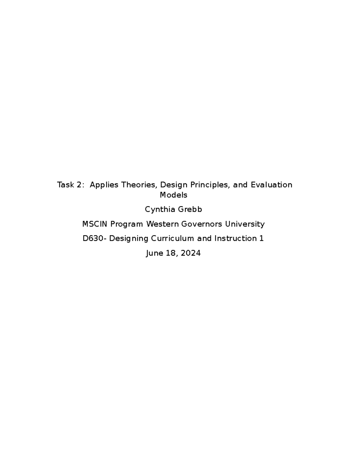 D630 Task 2: Evaluation of Reveal Math Curriculum for K-Grade - Studocu