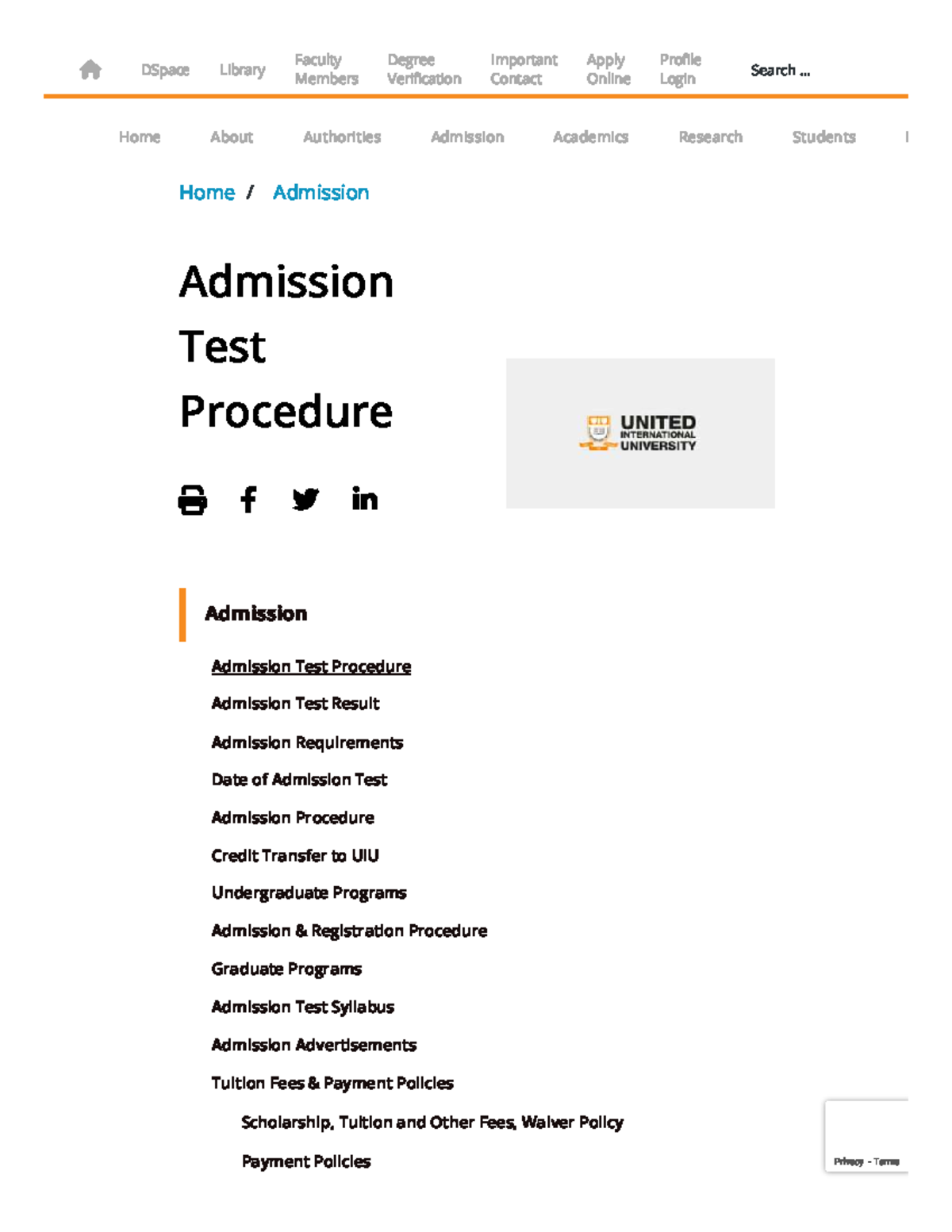 Admission Test Procedure - UIU (Undergraduate & Graduate Programs ...