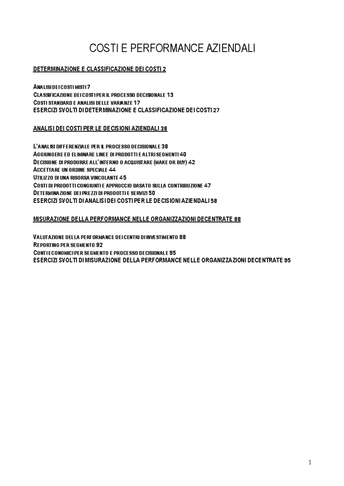 Costi e Performance Aziendali: Analisi e Classificazione dei Costi ...