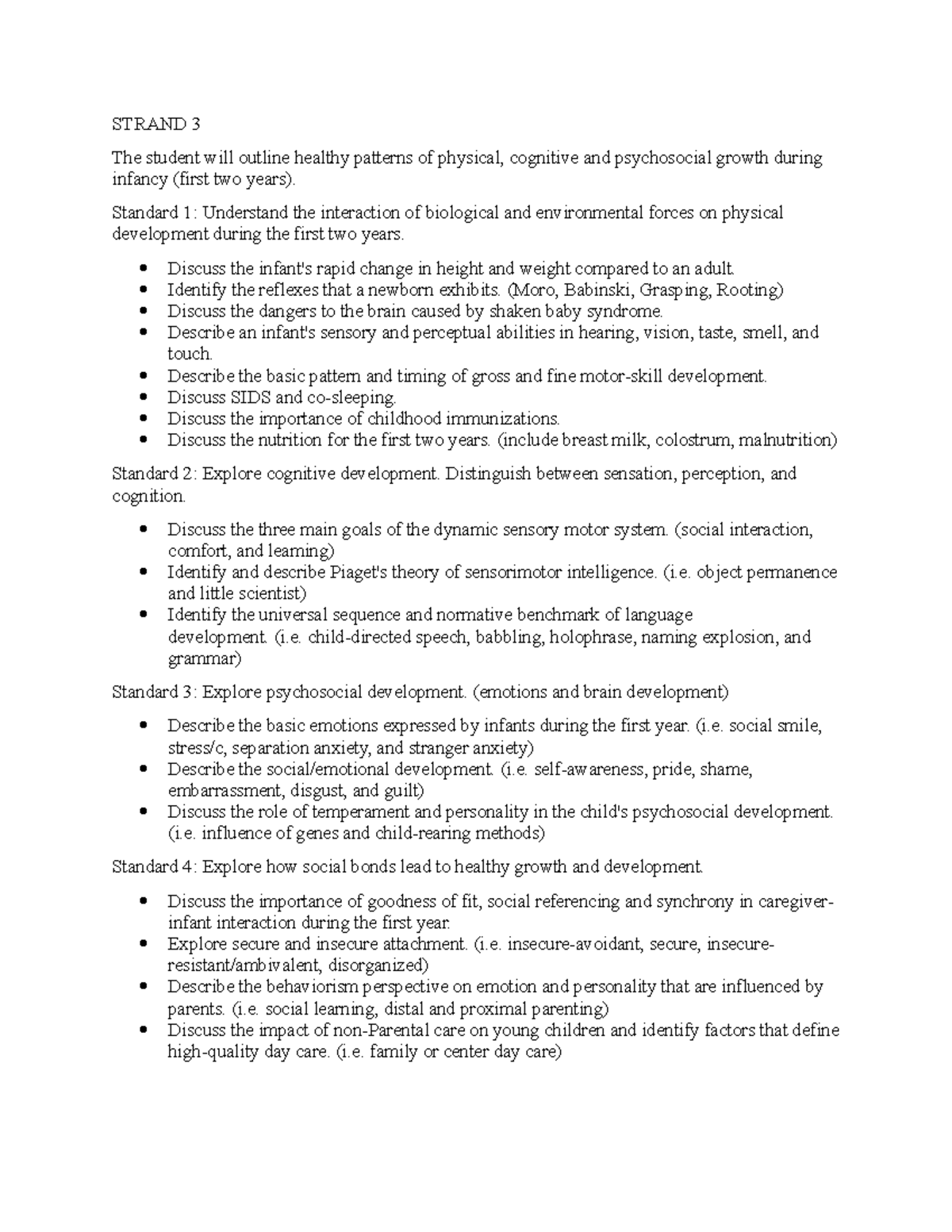 Human Development Unit 3: Infancy Growth Patterns & Development - Studocu