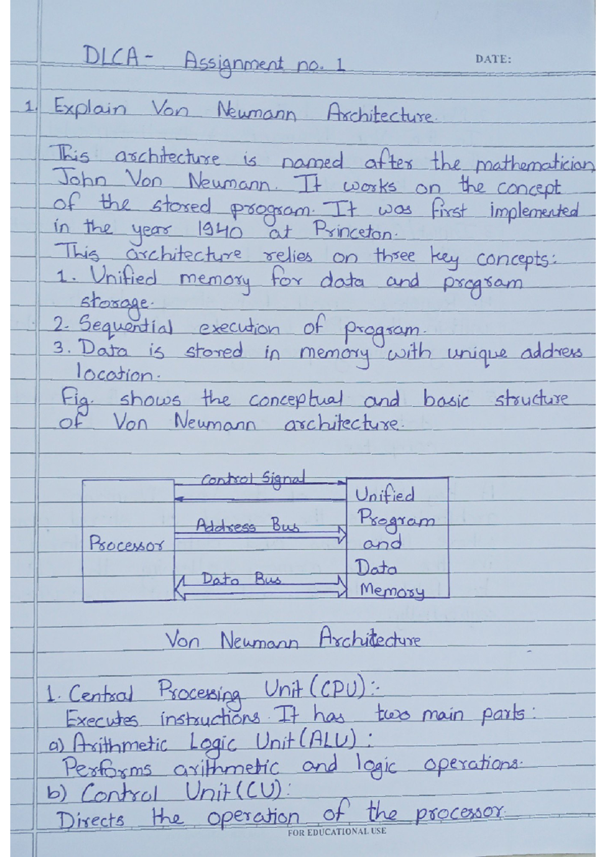 DLCA Assignment 1: Overview of Von Neumann Architecture and Floating ...