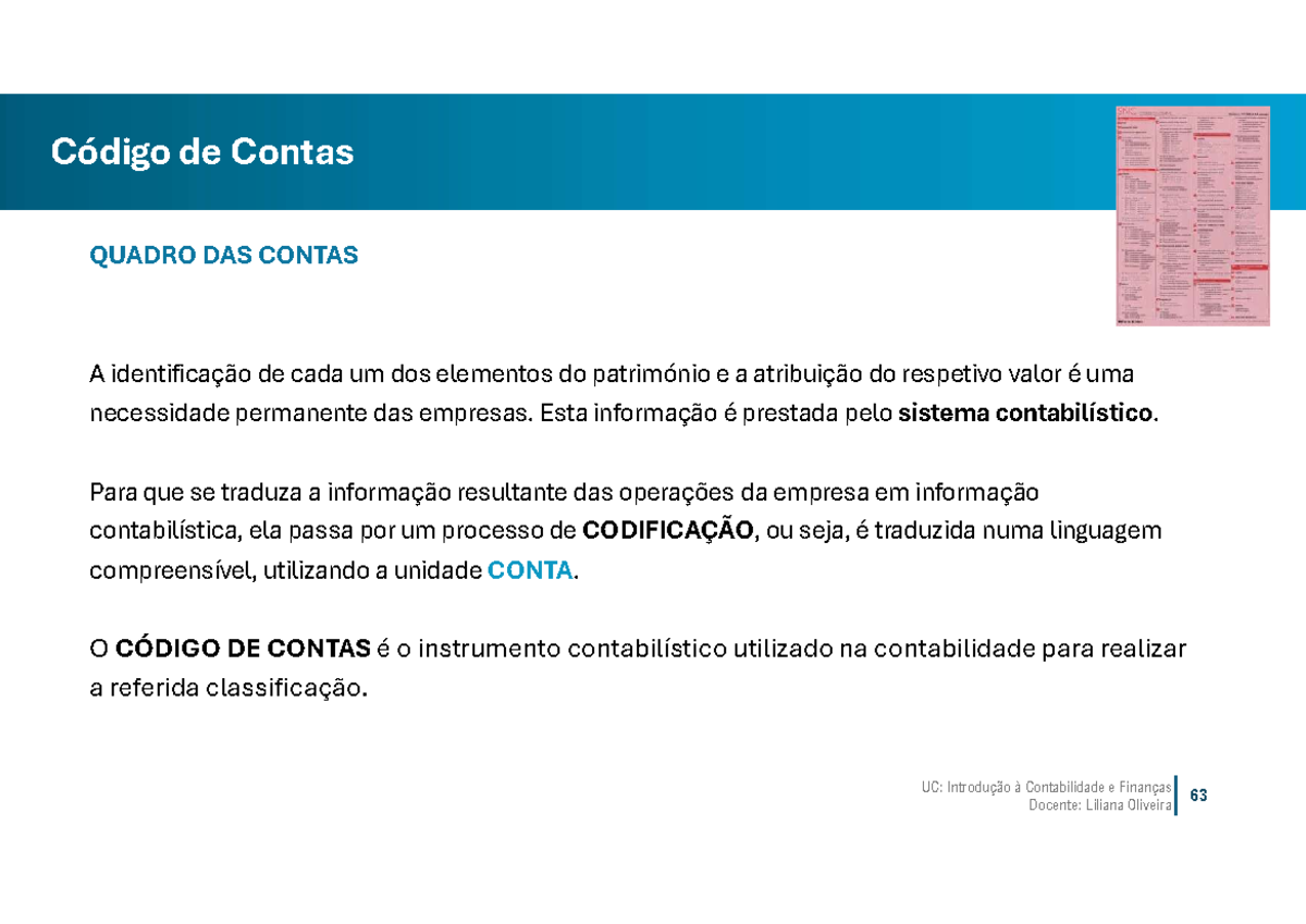 Código de Contas e Demonstração dos Resultados - UC: Introdução à ...