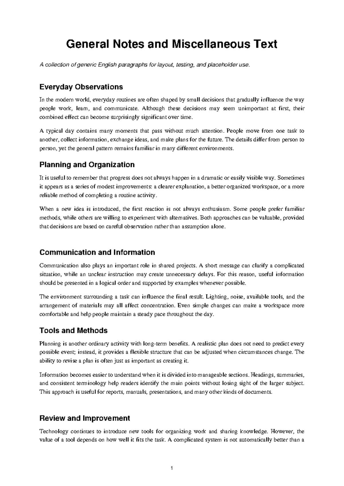 General Notes on Everyday Observations and Planning Techniques - Studocu