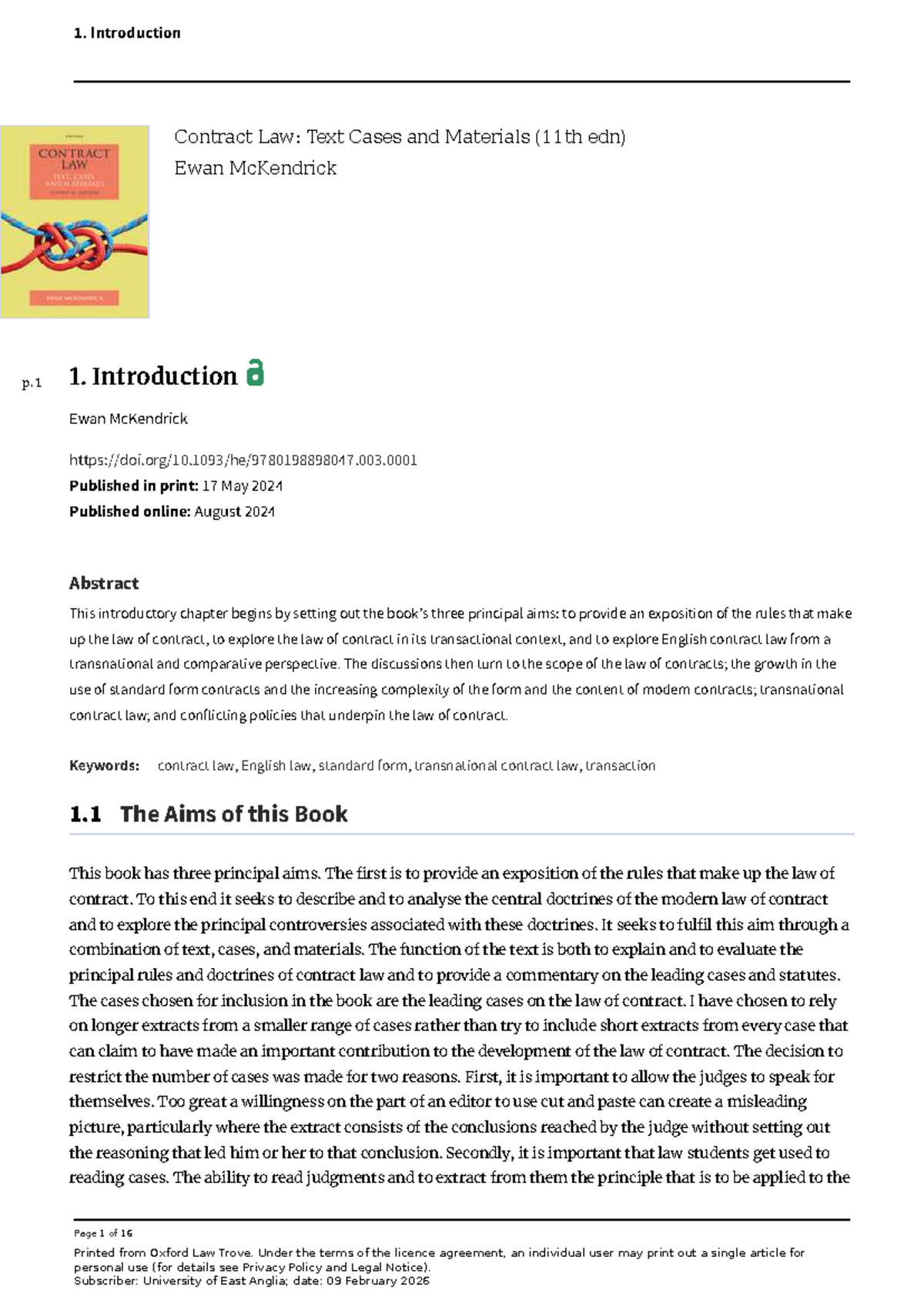 Contract Law (LAW101): Chapter 1 - Introduction to Contract Principles ...