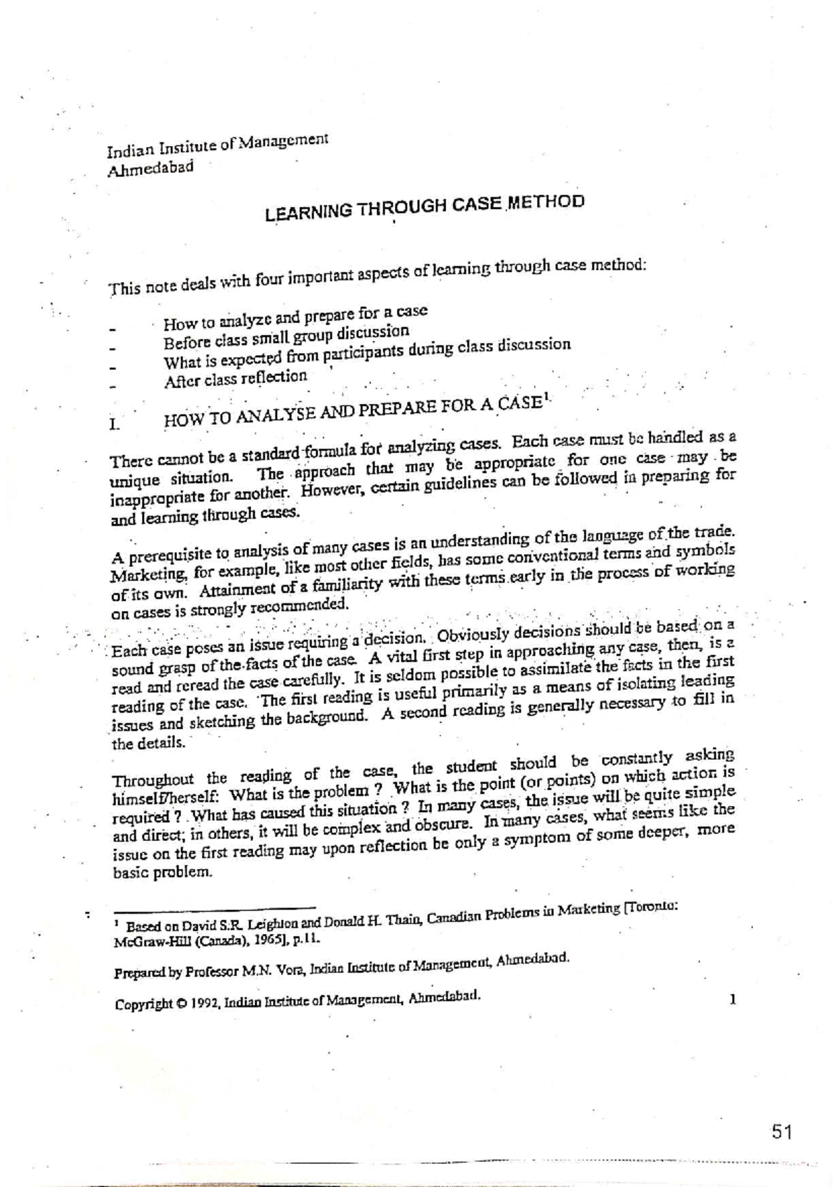 IIMA Case Method Learning: Analysis, Discussion & Reflection - Studocu