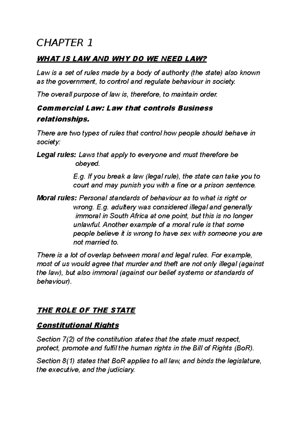 JHA131 CHAPTER 1: UNDERSTANDING LAW AND ITS IMPORTANCE - Studocu