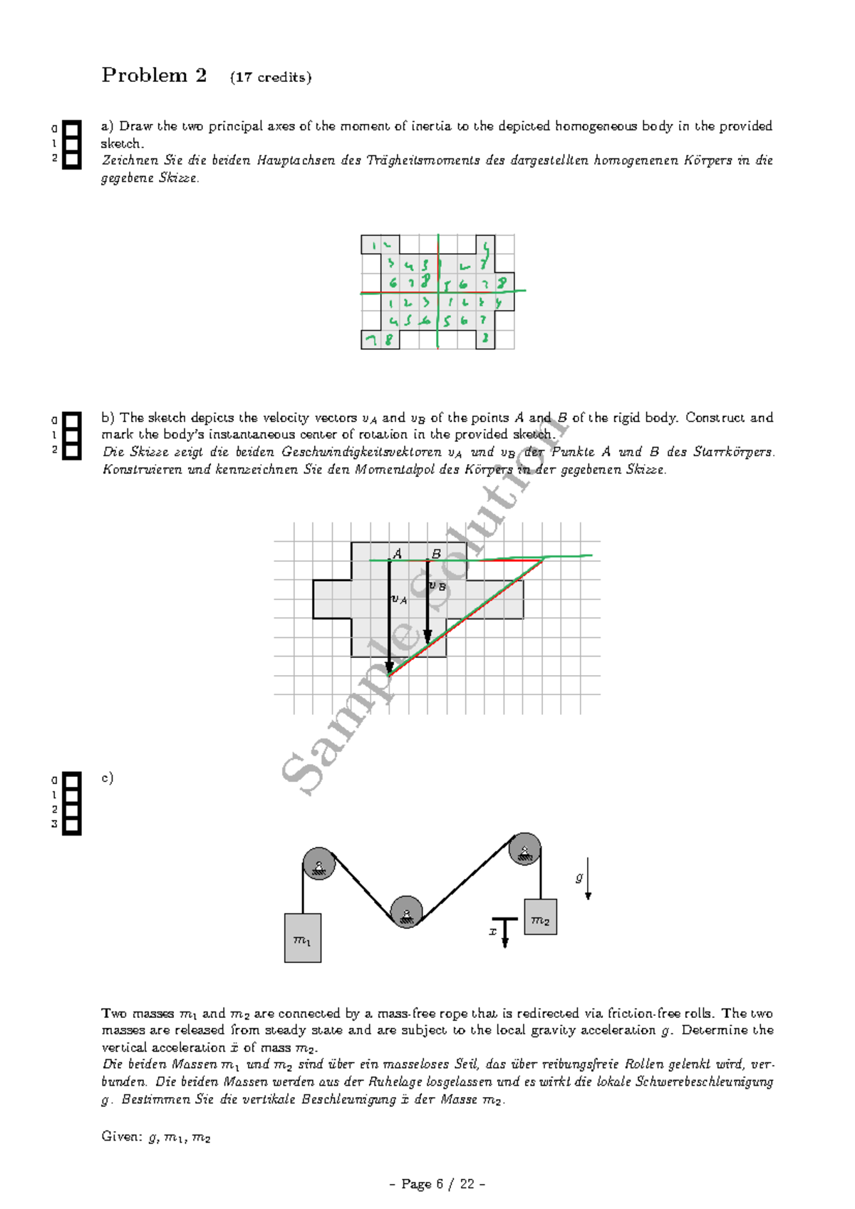 Technical Mechanics 3: Problem Set and Solutions (Short Questions ...
